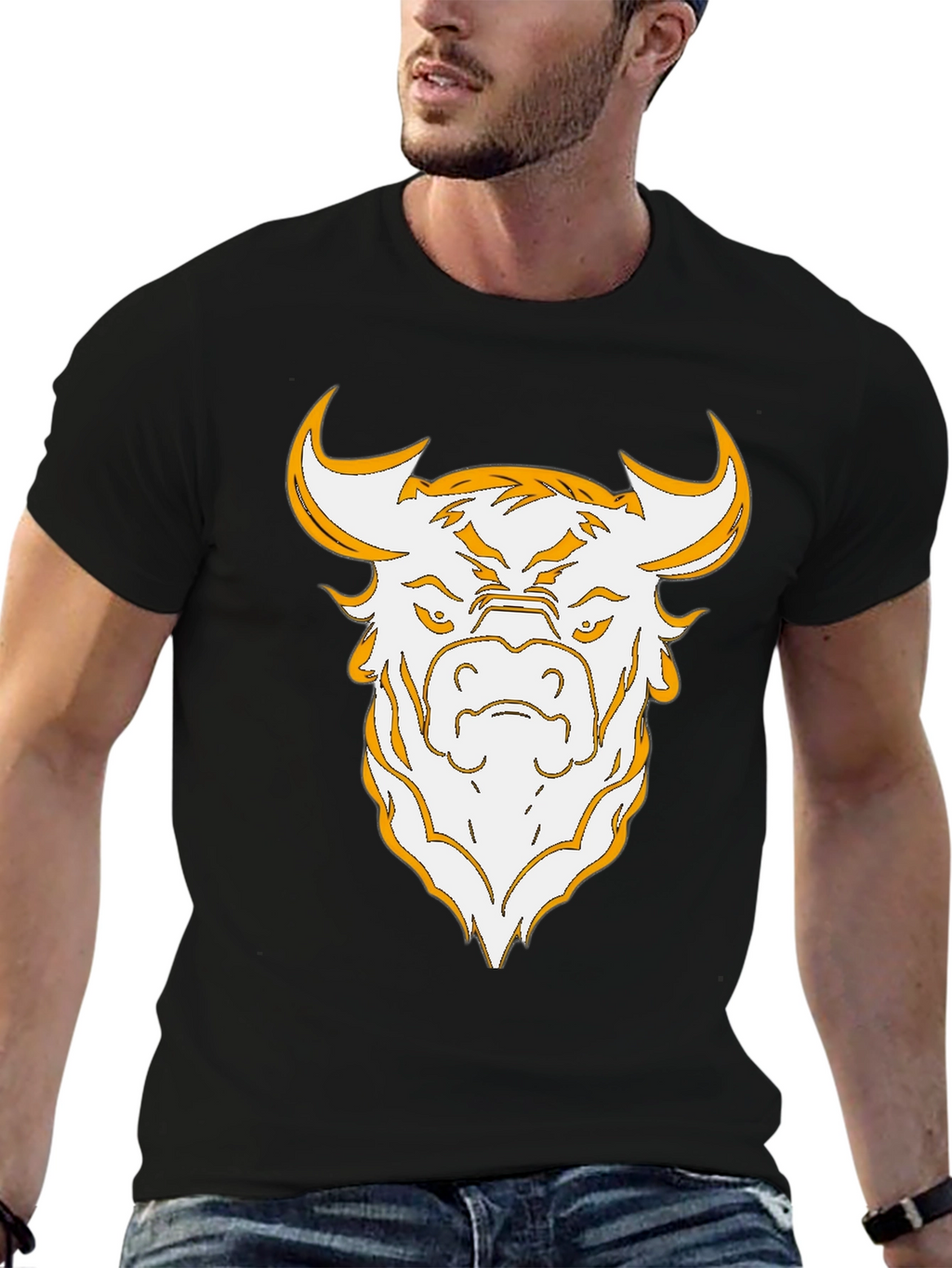 Bold Bull Graphic Tee - Black