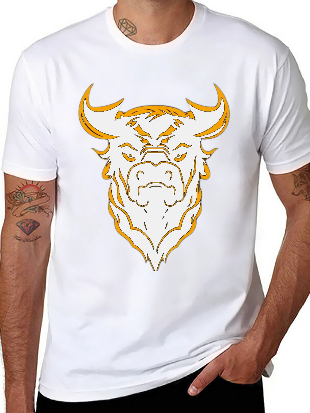 Bold Bull Graphic Tee - Black