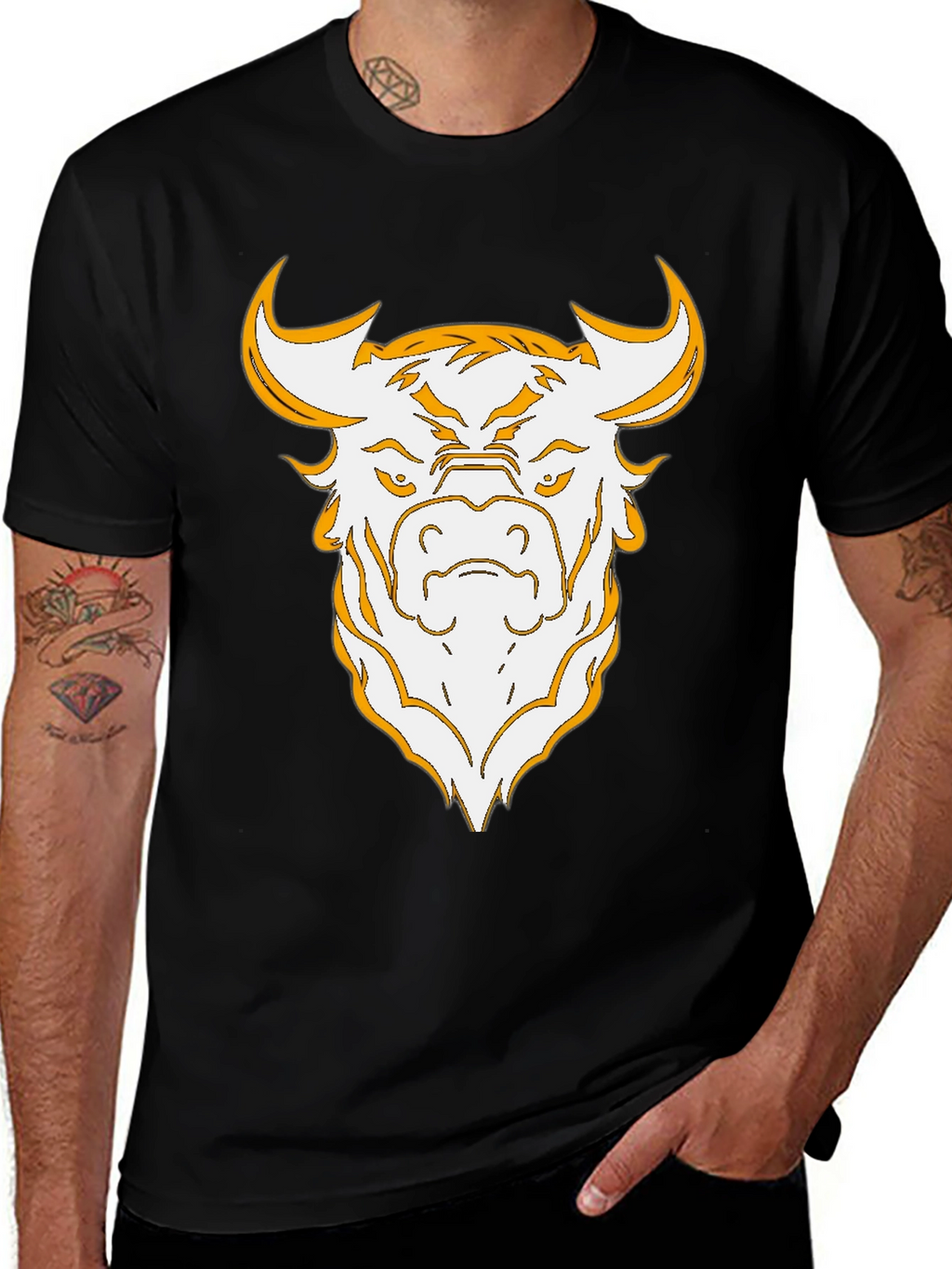 Bold Bull Graphic Tee - Black