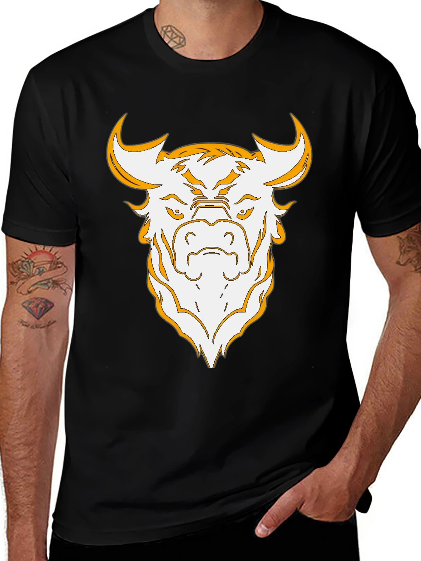 Bold Bull Graphic Tee - Black