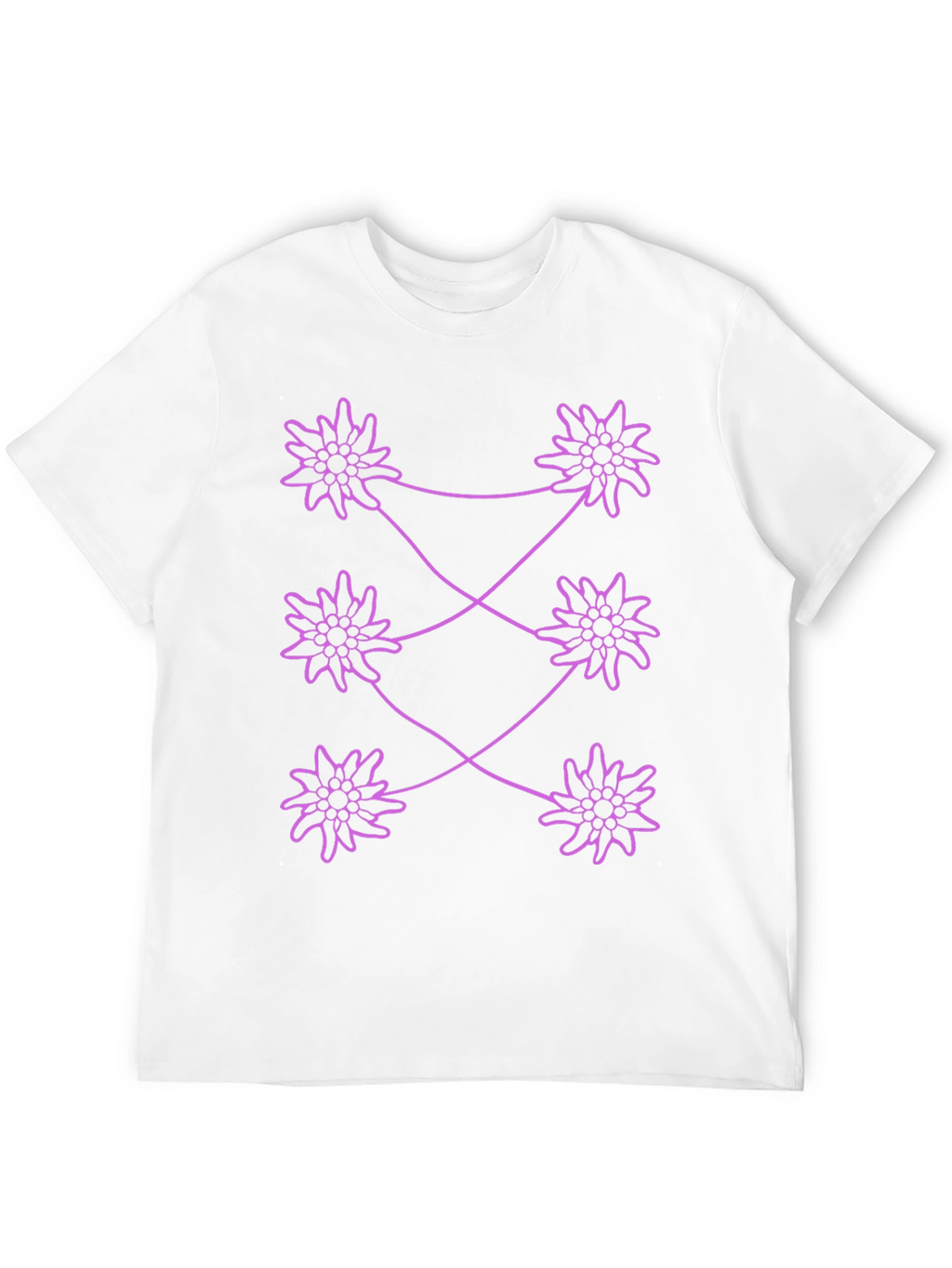 Edelweiss Pattern Black T-Shirt