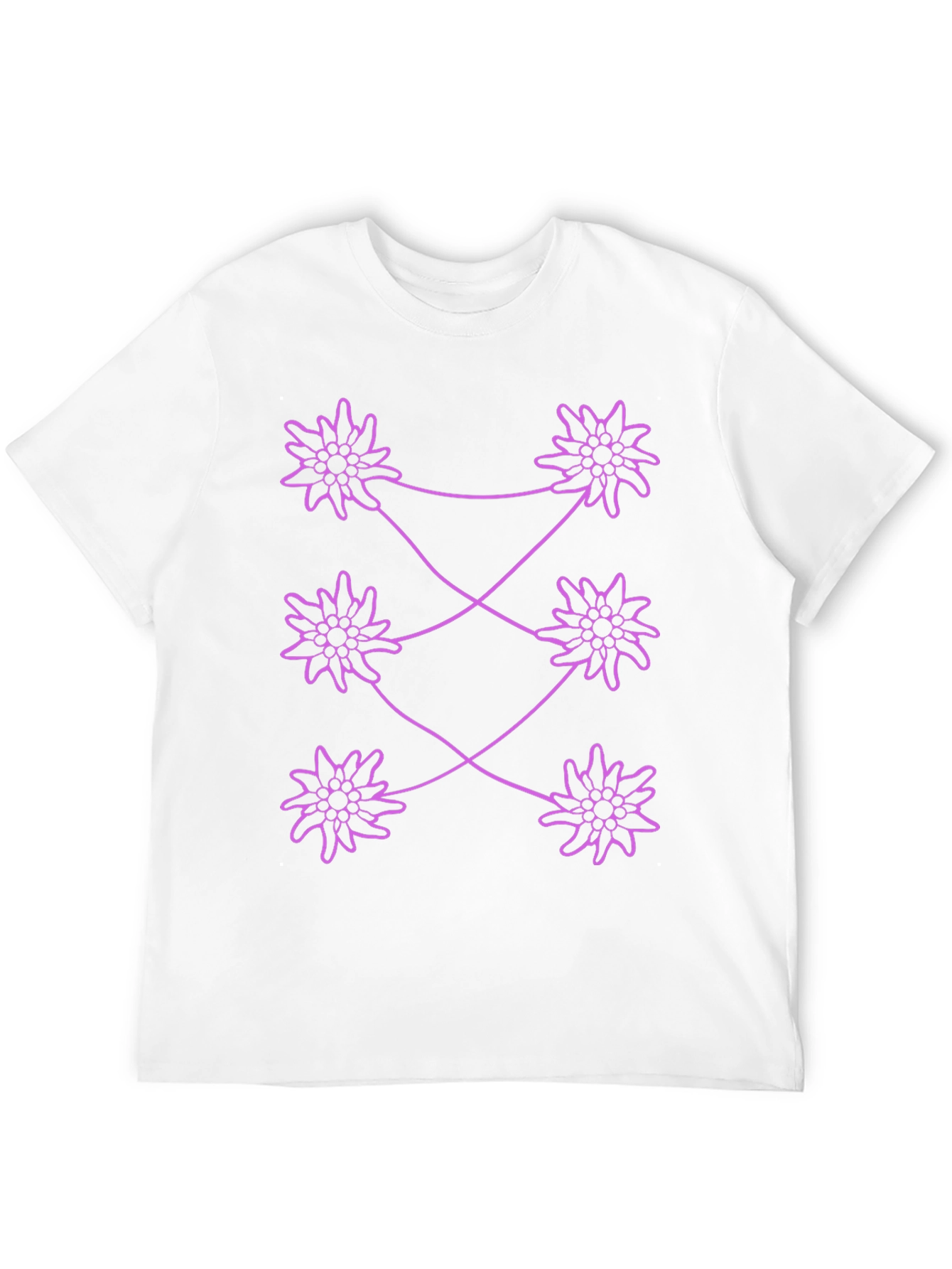 Edelweiss Pattern Black T-Shirt