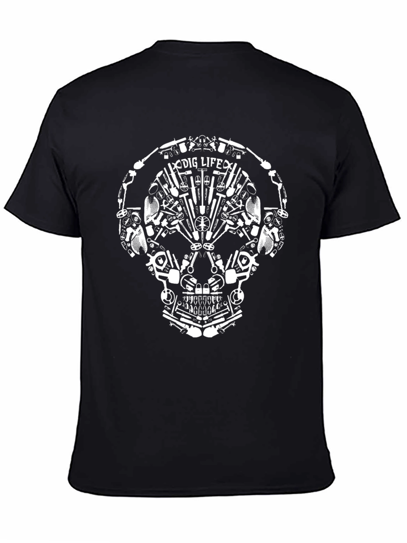 Dig Life Skull Graphic Black T-Shirt