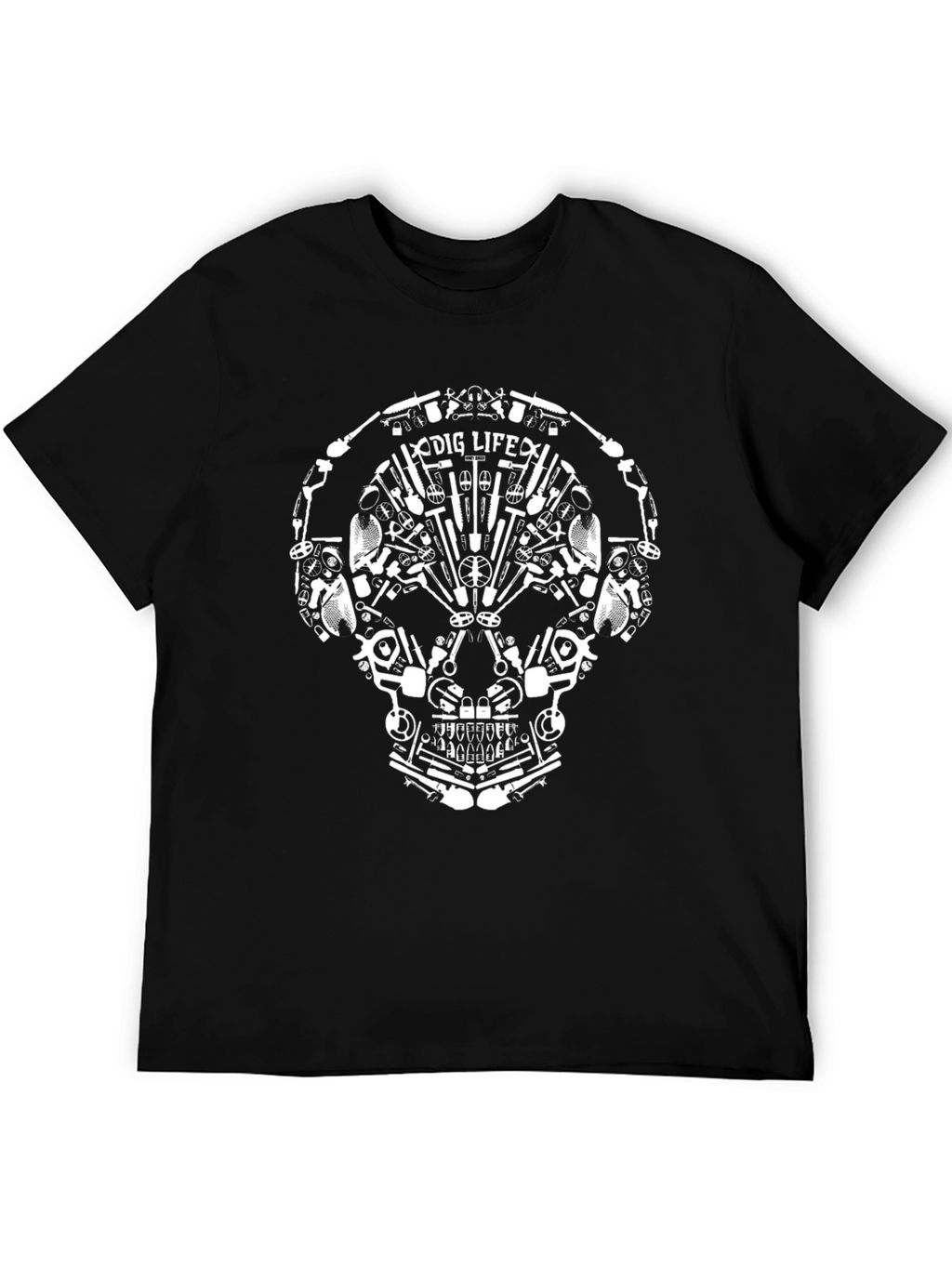 Dig Life Skull Graphic Black T-Shirt