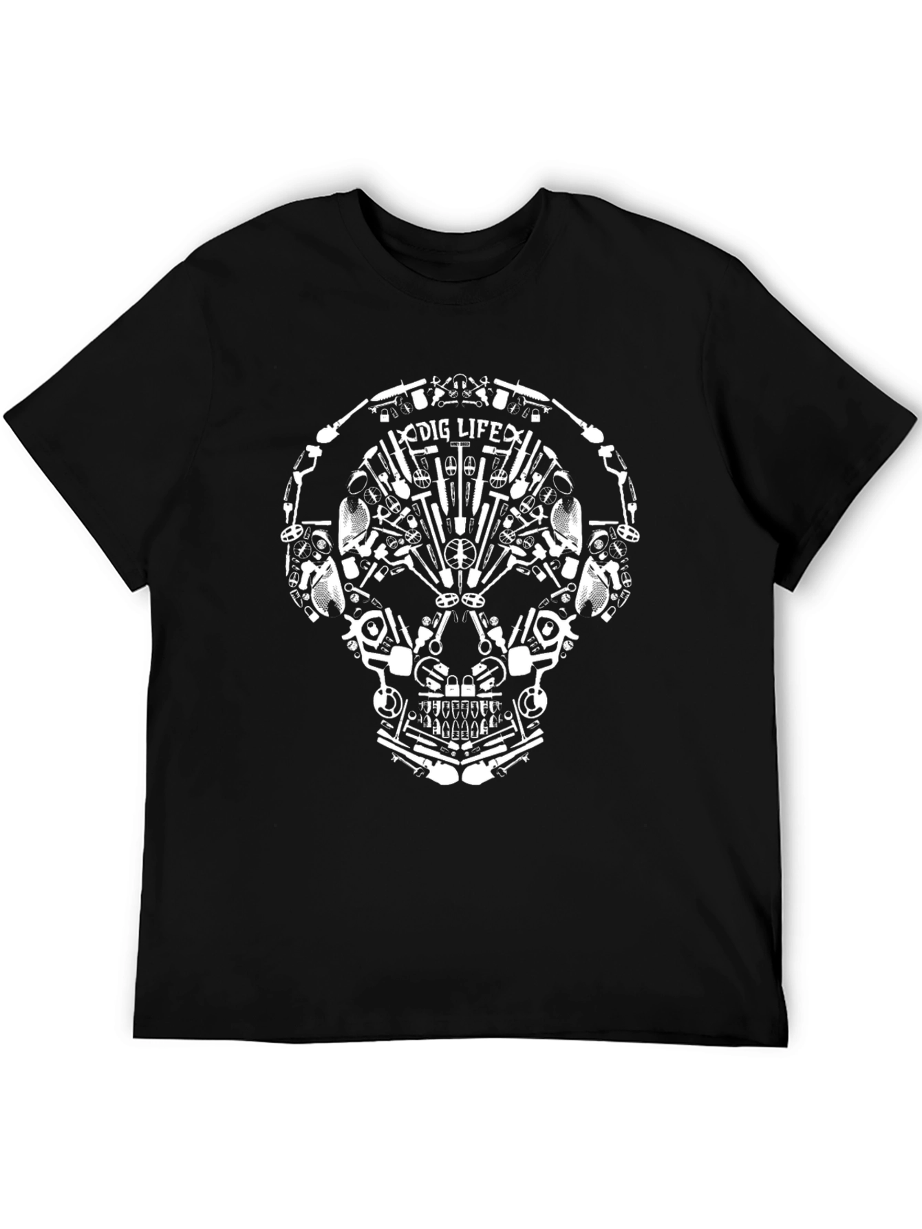 Dig Life Skull Graphic Black T-Shirt
