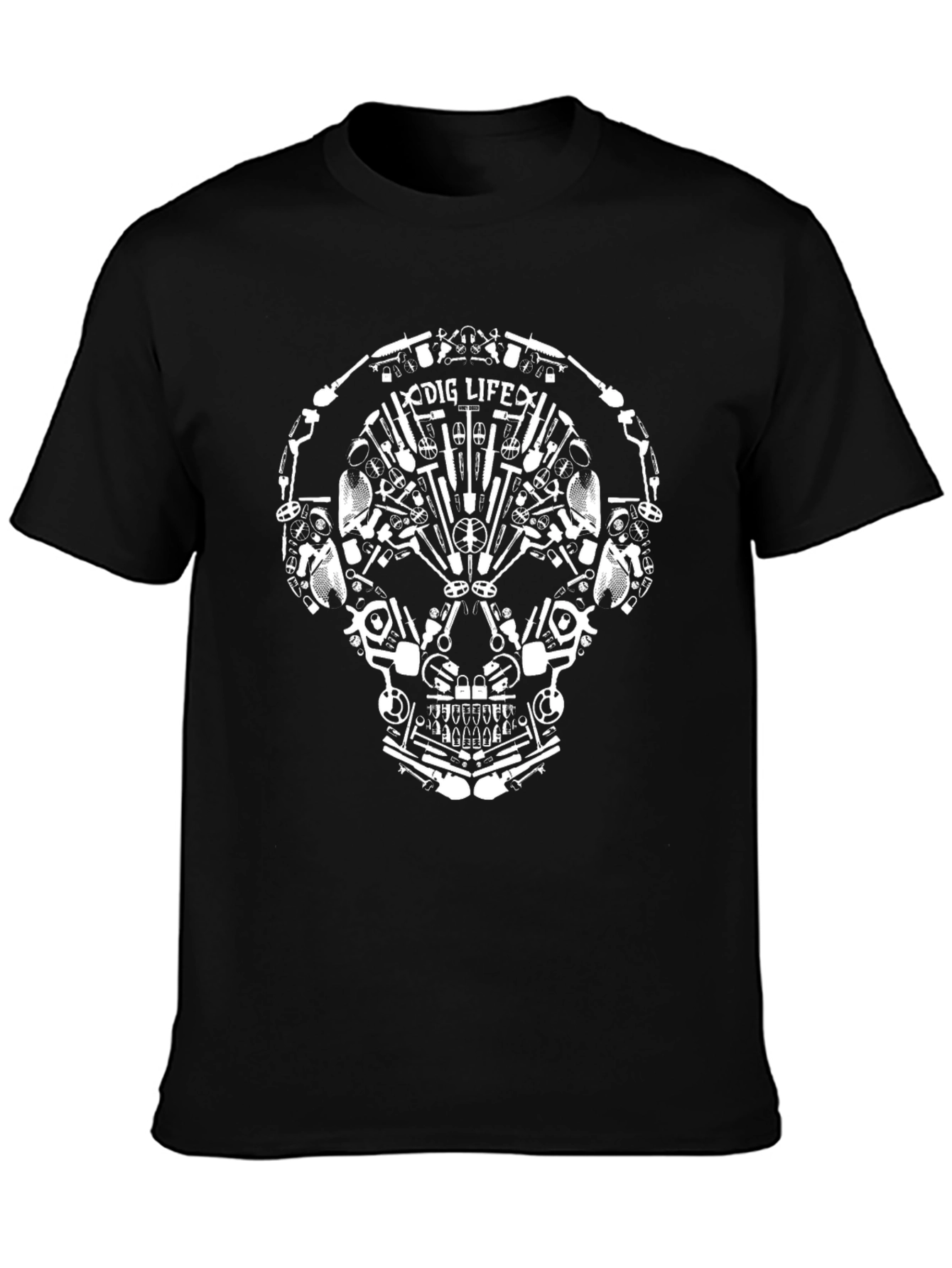 Dig Life Skull Graphic Black T-Shirt