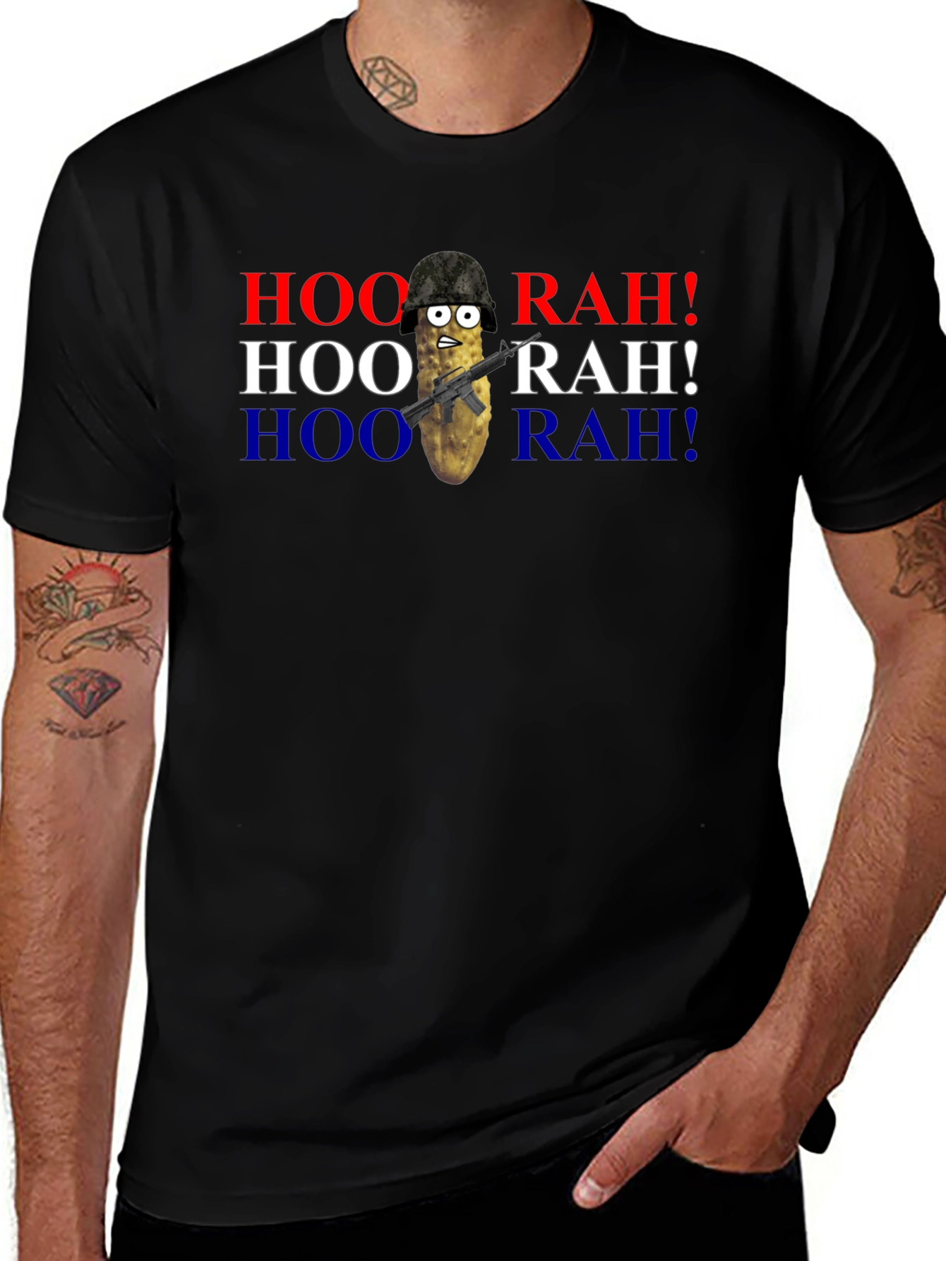 HOO RAH! Funny Military Pickle T-Shirt