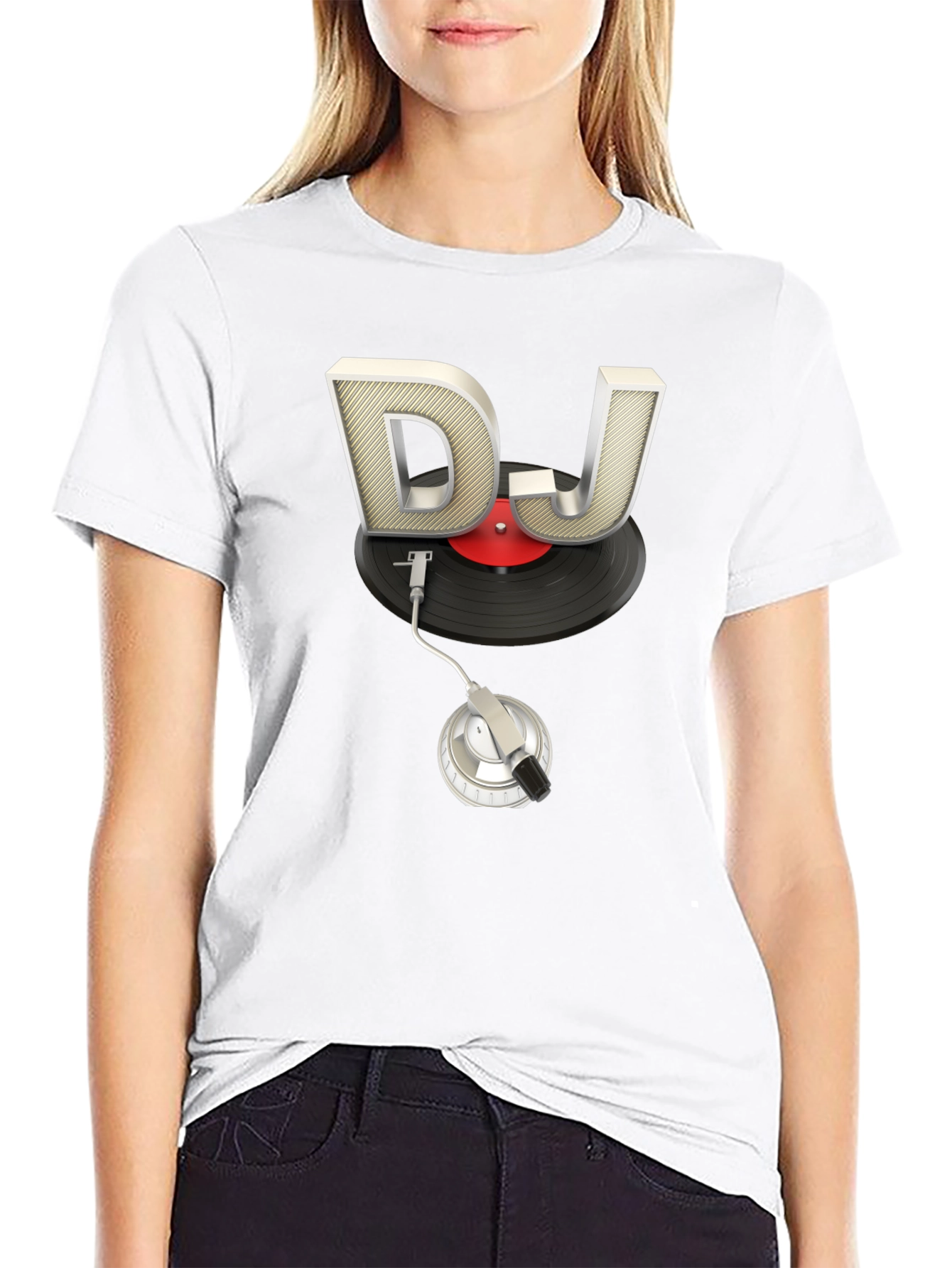 DJ Turntable Graphic Tee - Black