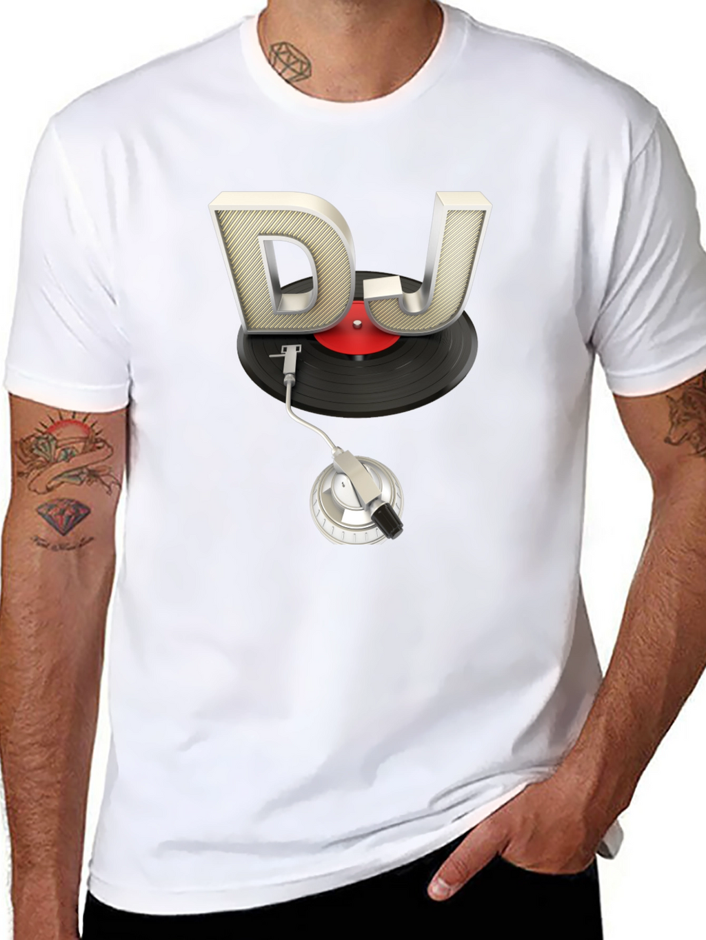 DJ Turntable Graphic Tee - Black