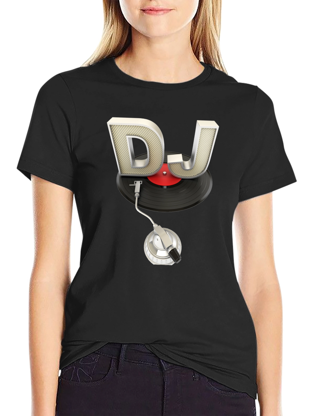 DJ Turntable Graphic Tee - Black