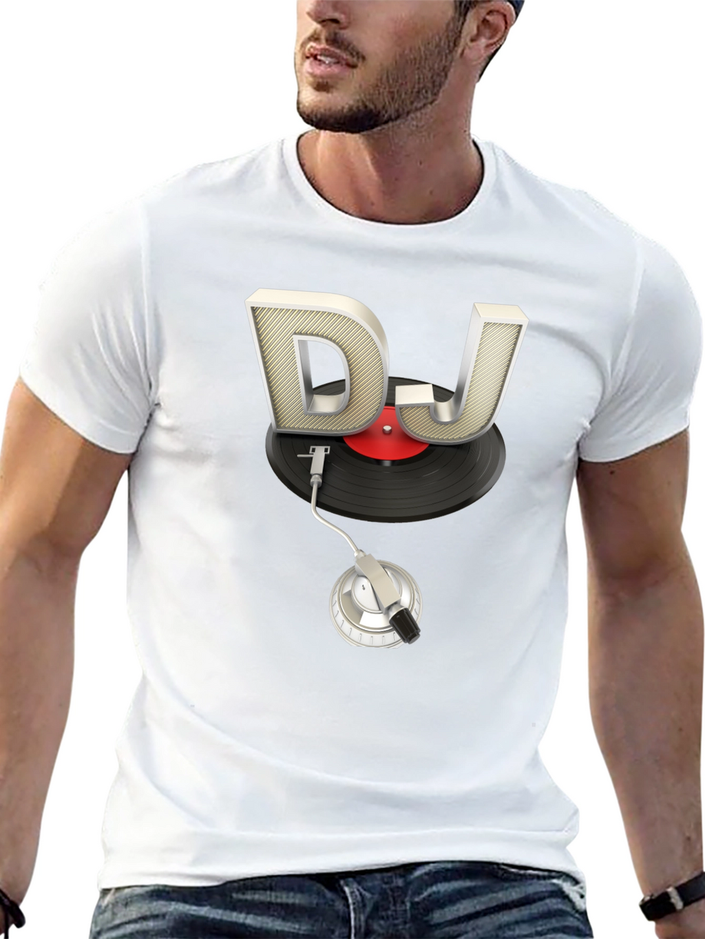 DJ Turntable Graphic Tee - Black
