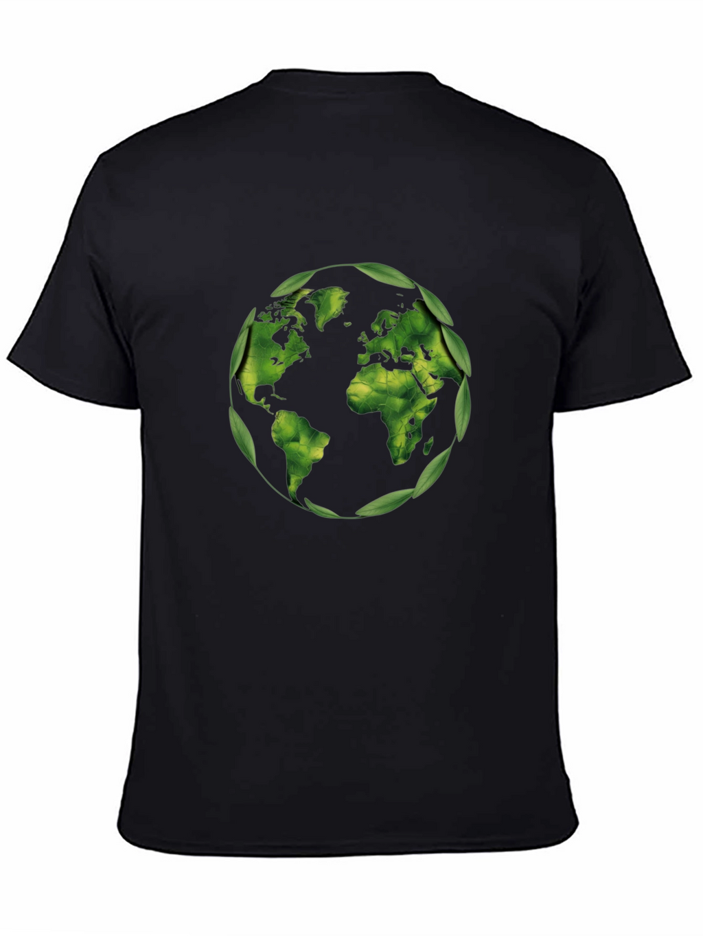 Eco-Friendly World Map T-Shirt - Black