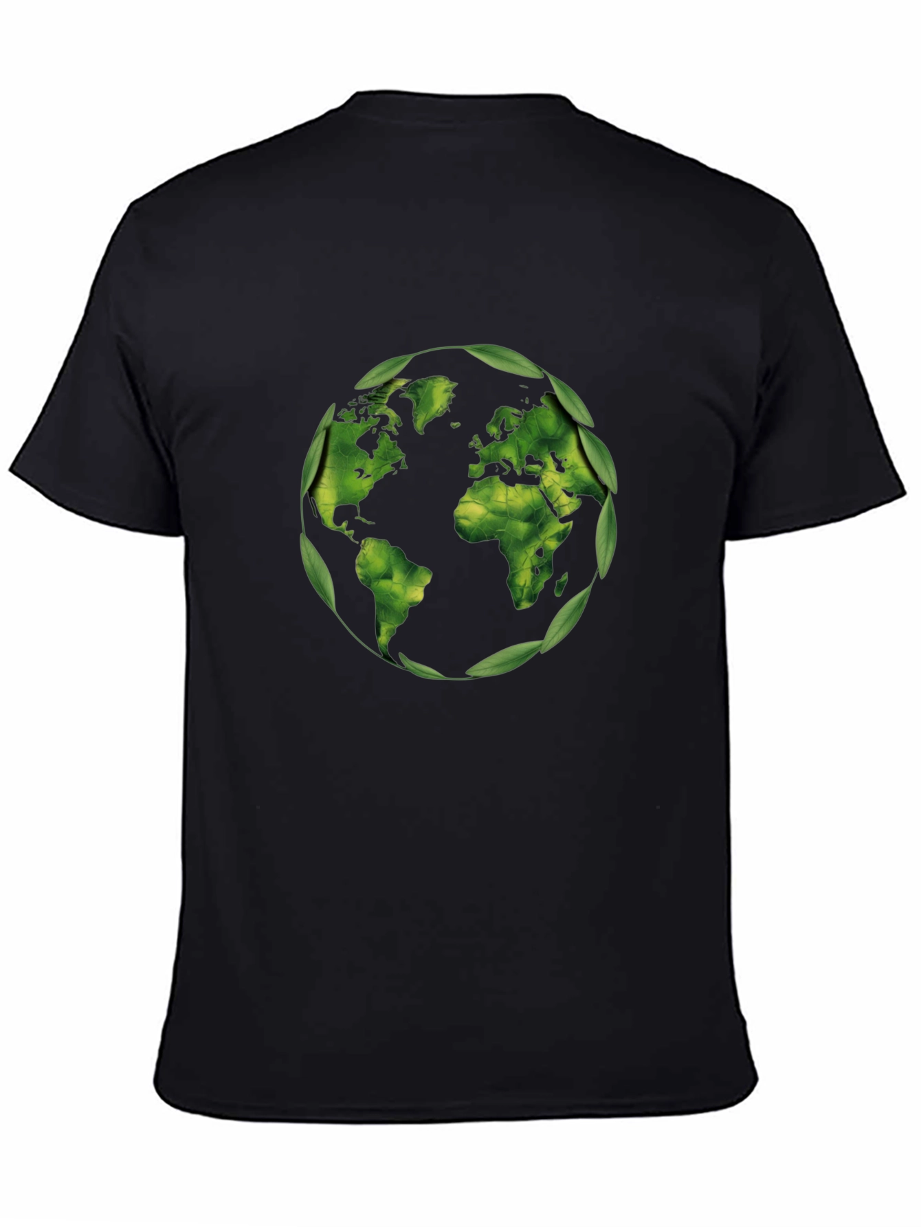 Eco-Friendly World Map T-Shirt - Black