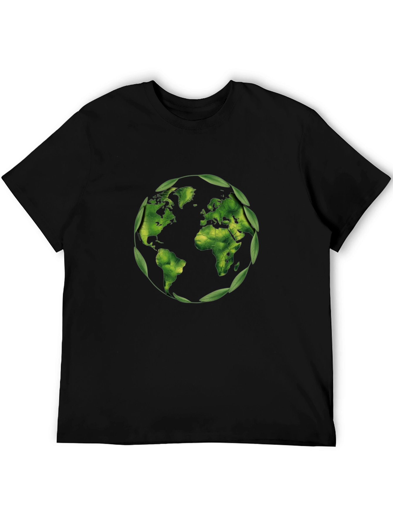 Eco-Friendly World Map T-Shirt - Black