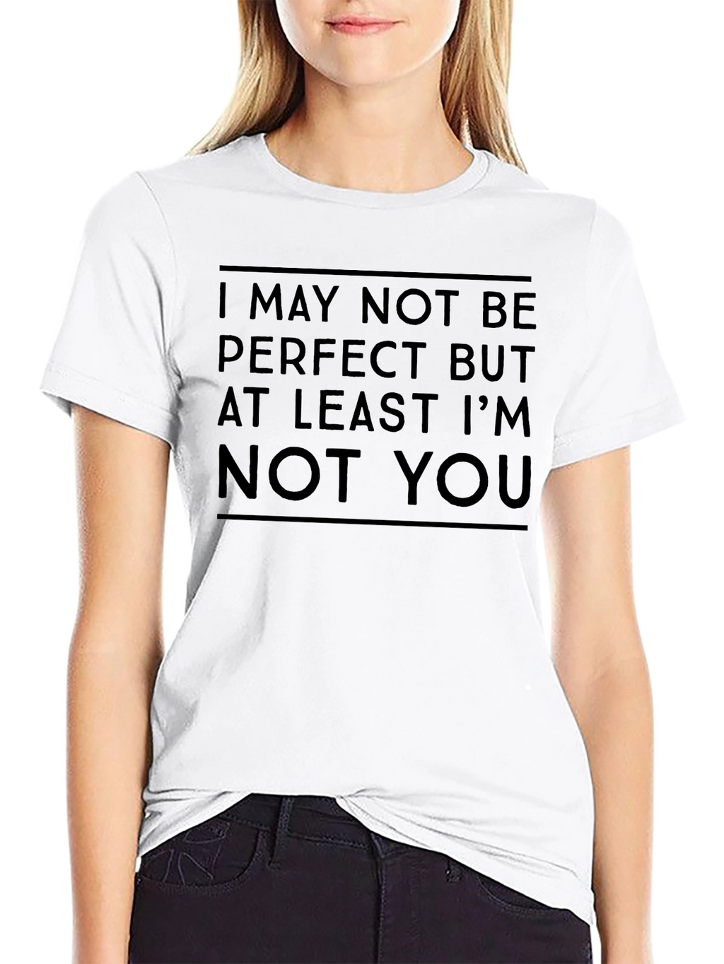 Humorous Not Perfect Graphic T-Shirt
