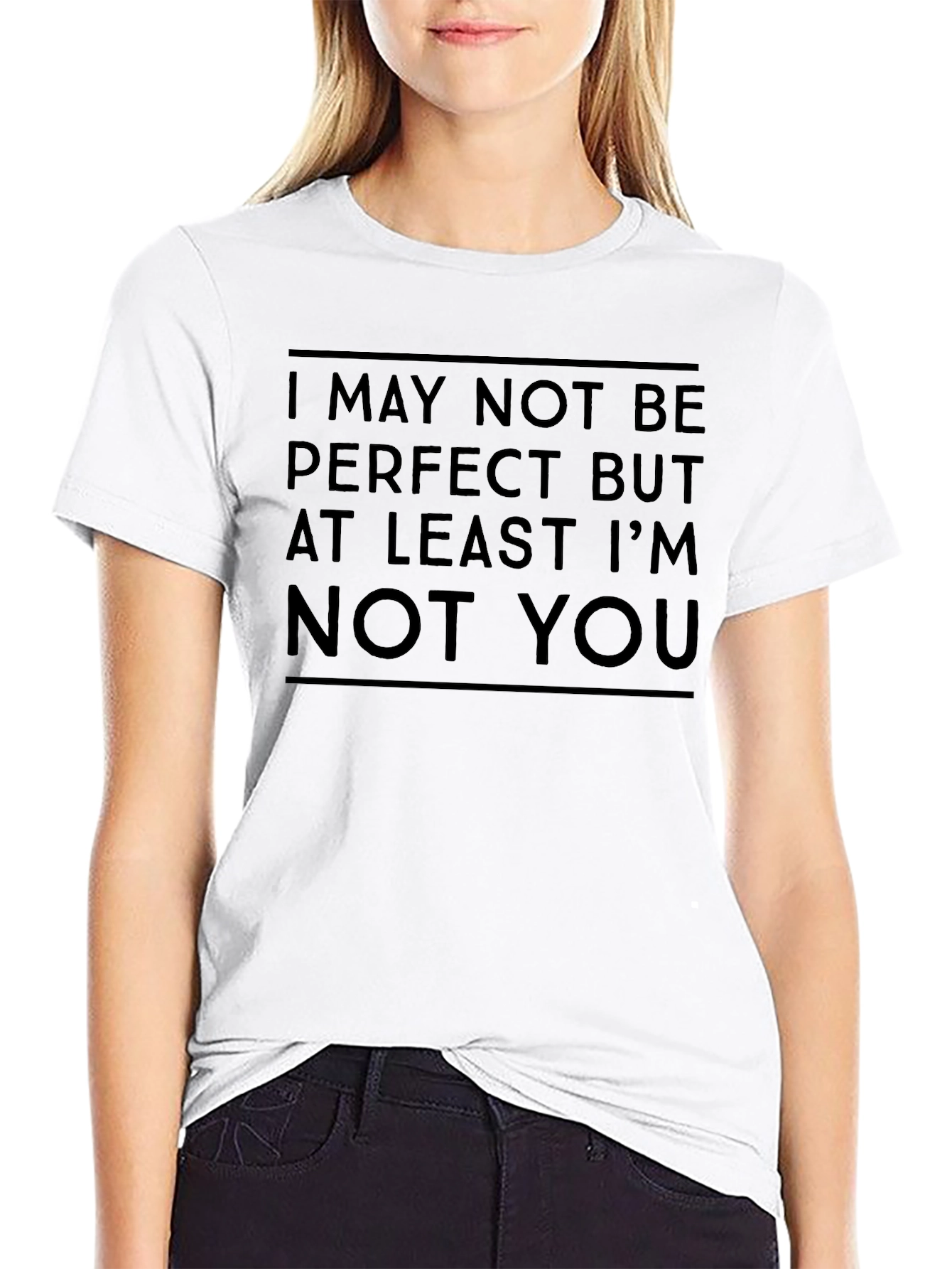 Humorous Not Perfect Graphic T-Shirt
