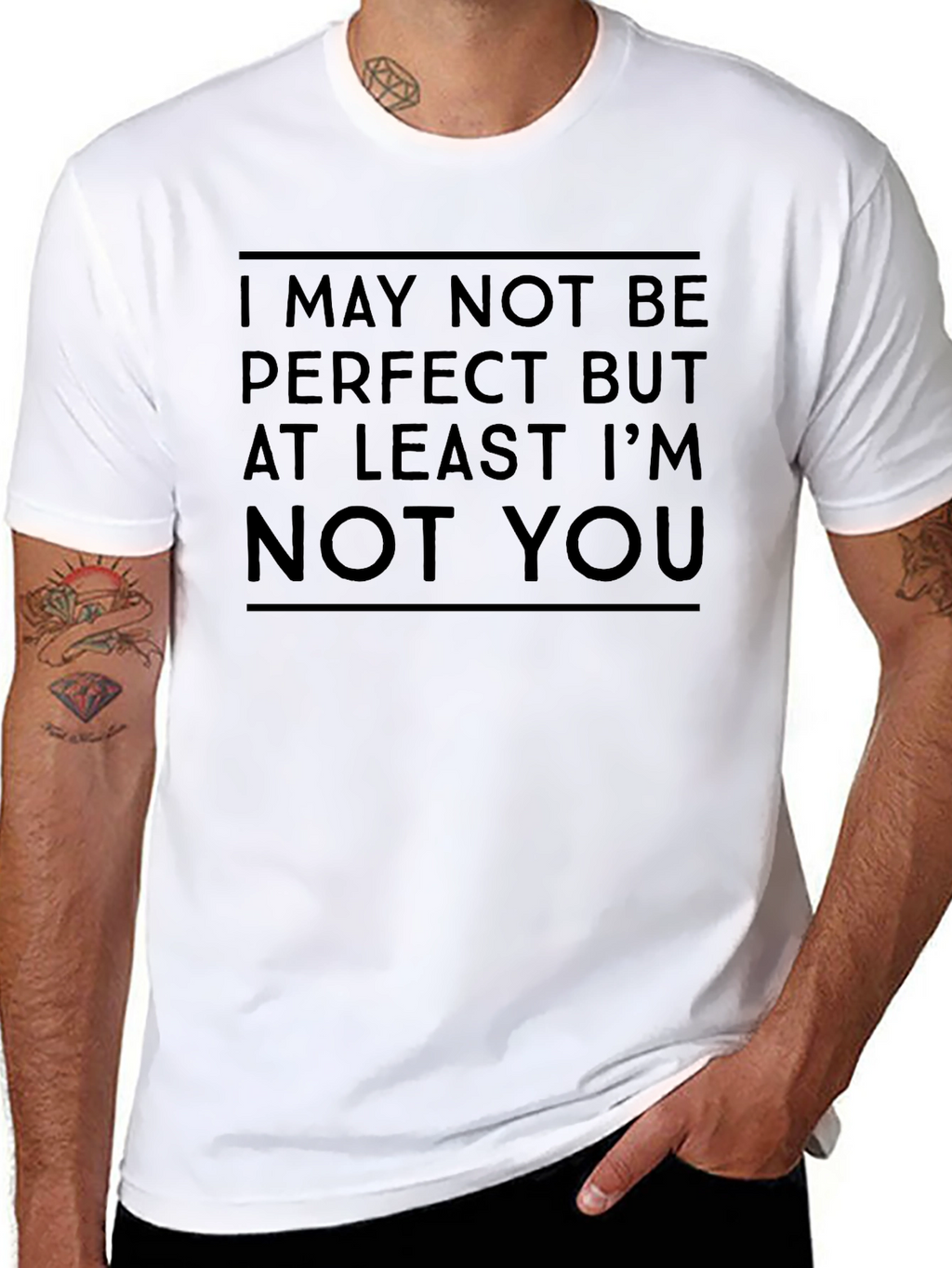 Humorous Not Perfect Graphic T-Shirt
