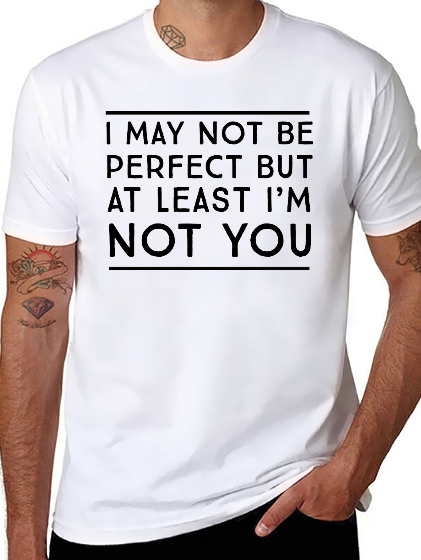 Humorous Not Perfect Graphic T-Shirt
