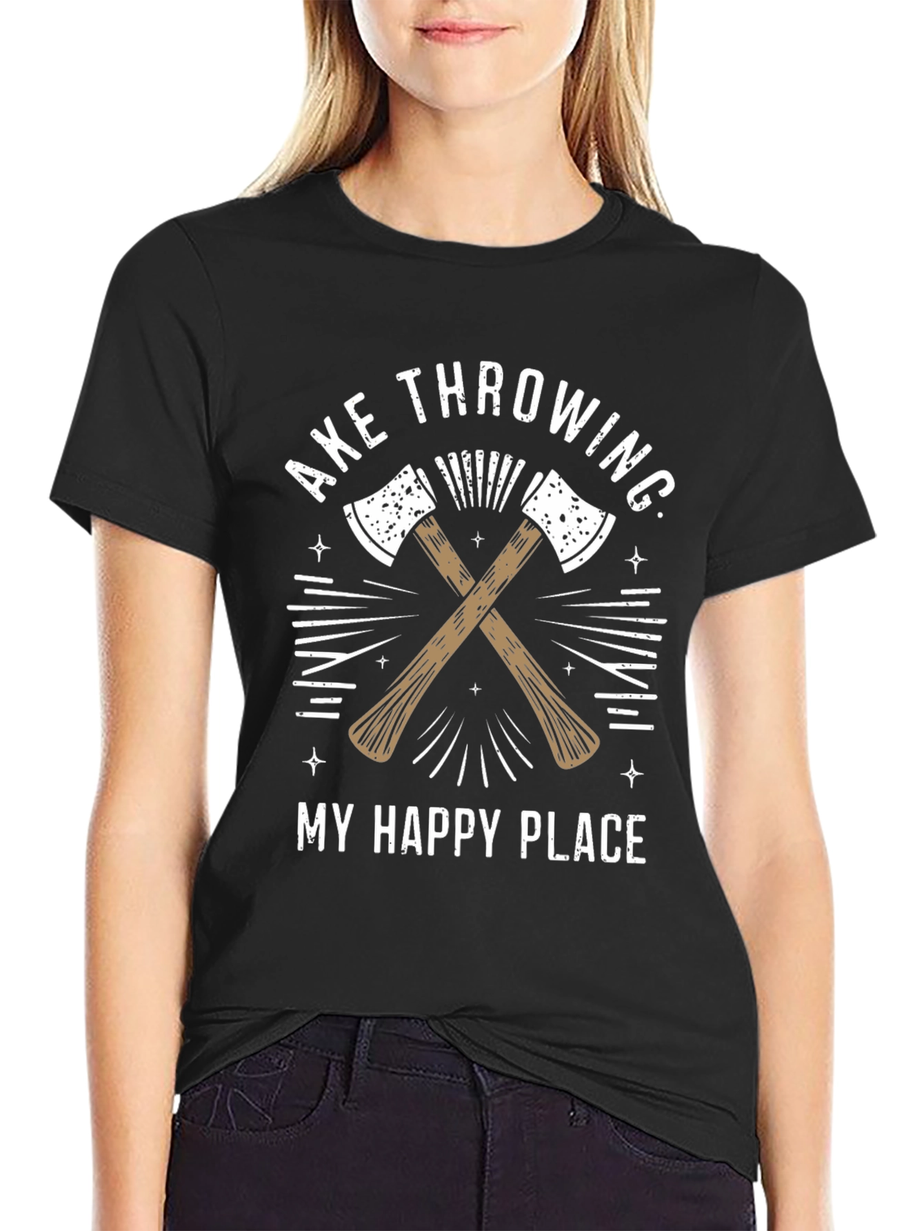 Axe Throwing My Happy Place T-Shirt