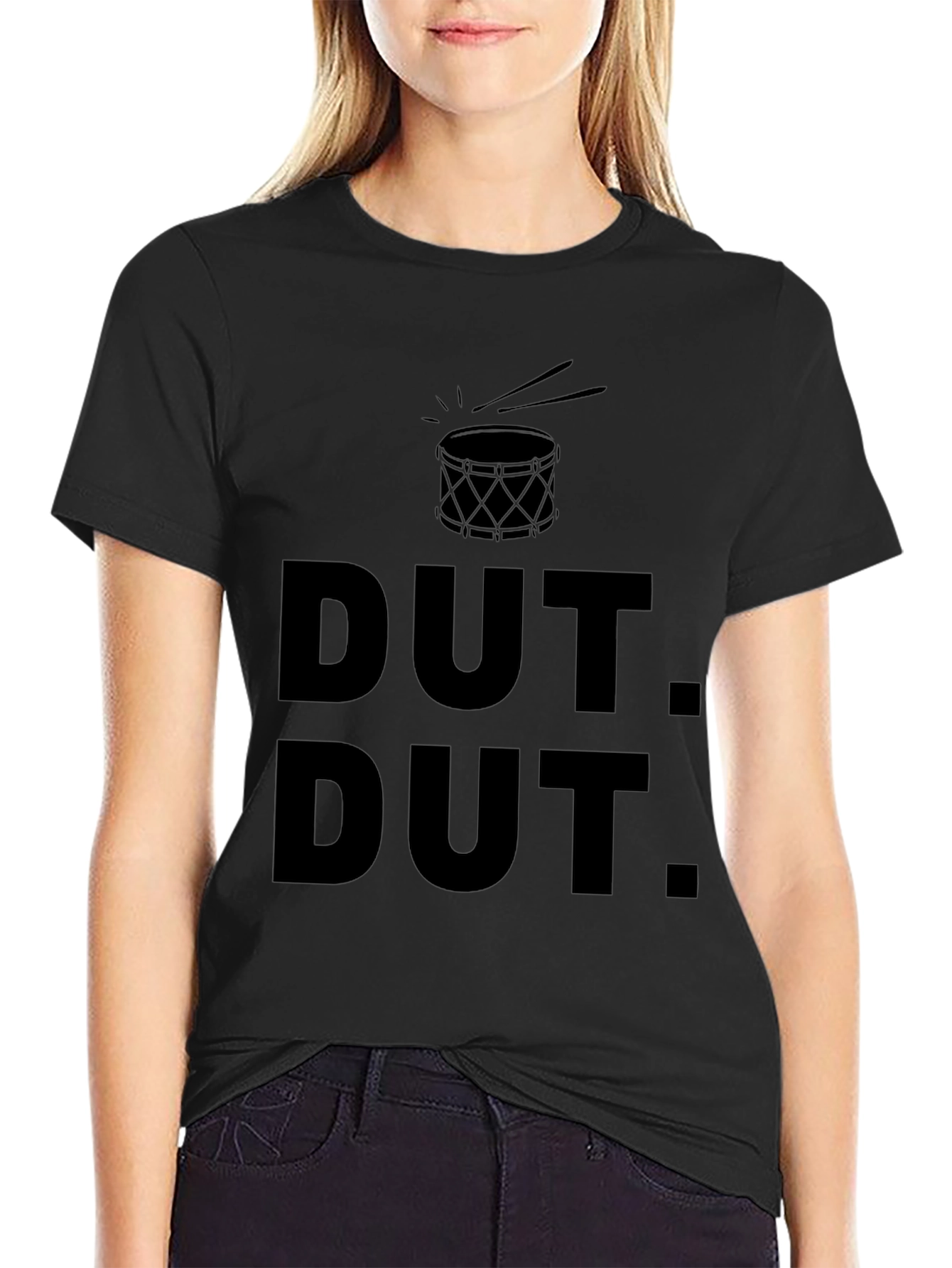 Dut Dut Drum T-Shirt - Black Crew Neck