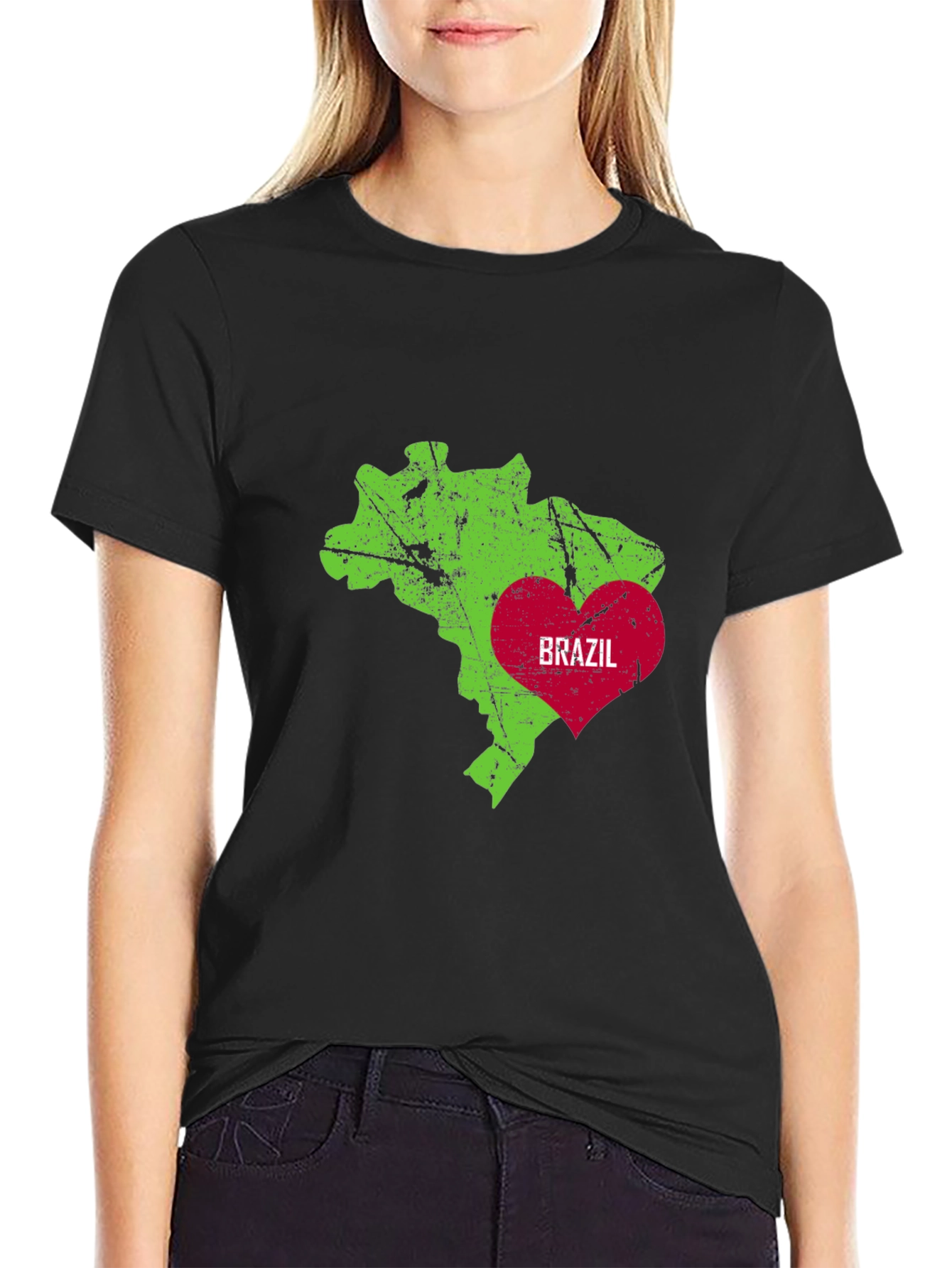 Brazil Pride Graphic Tee - Heart Map Design