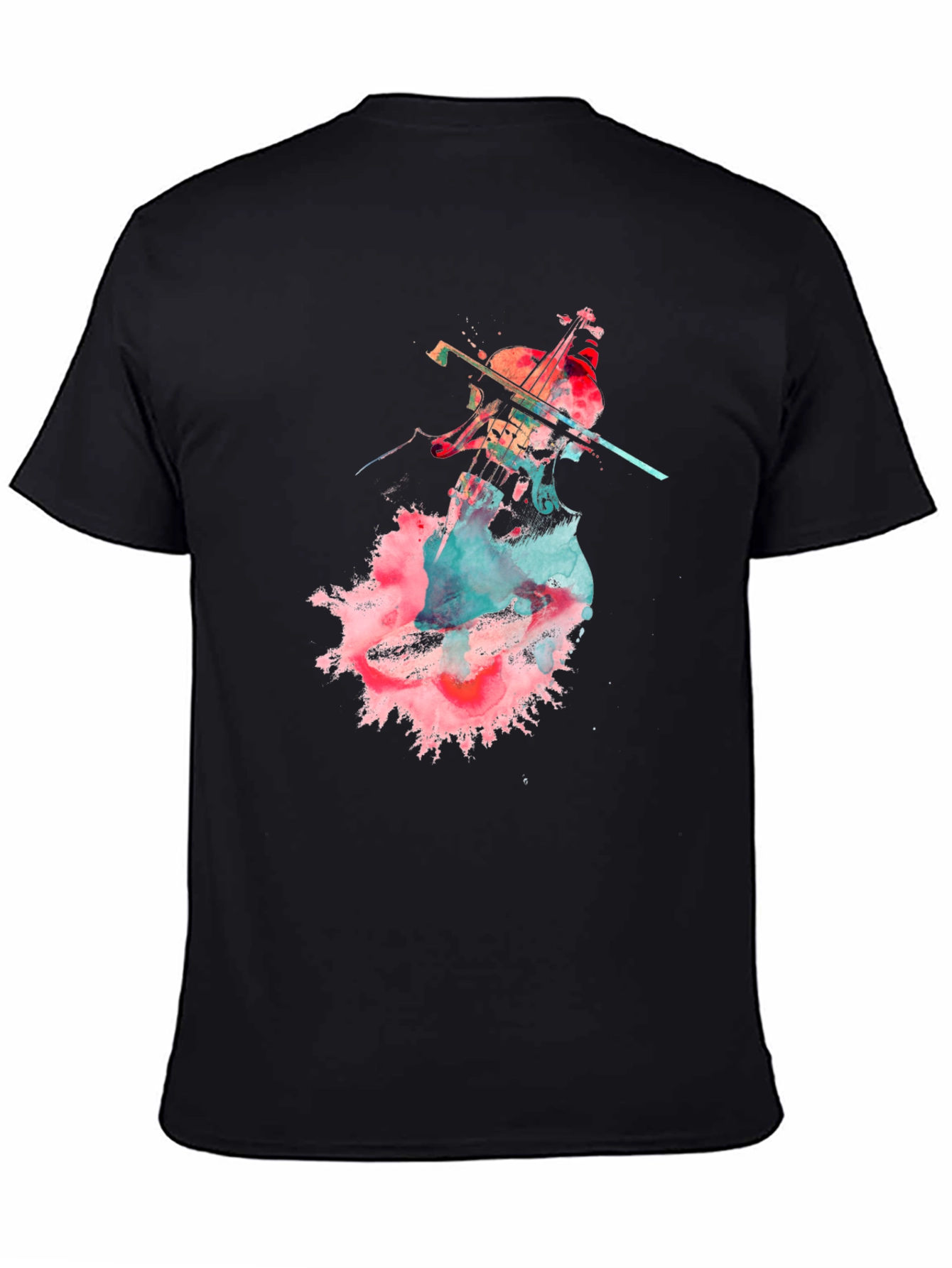Abstract Cello Graphic T-Shirt - Black
