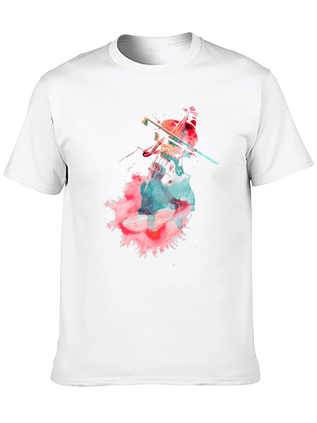 Abstract Cello Graphic T-Shirt - Black