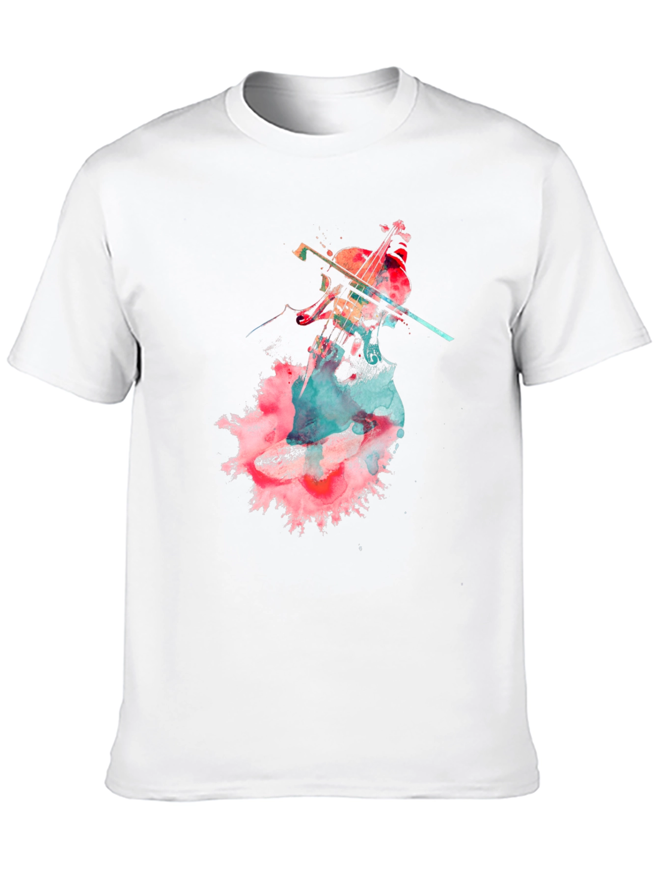 Abstract Cello Graphic T-Shirt - Black