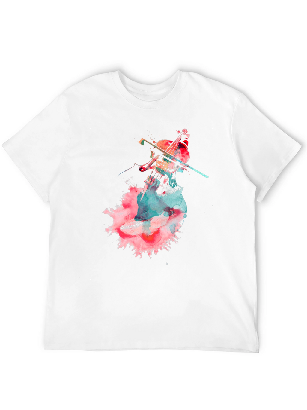 Abstract Cello Graphic T-Shirt - Black