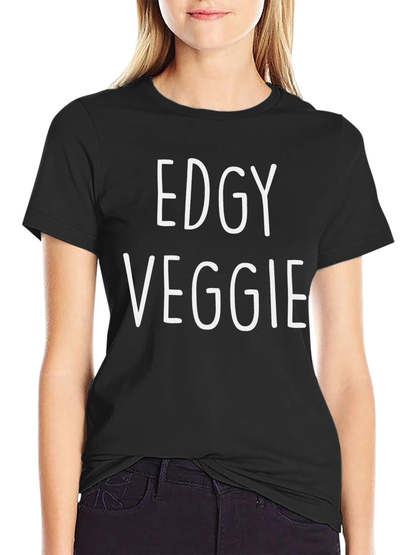 Edgy Veggie Graphic Tee - Black T-Shirt