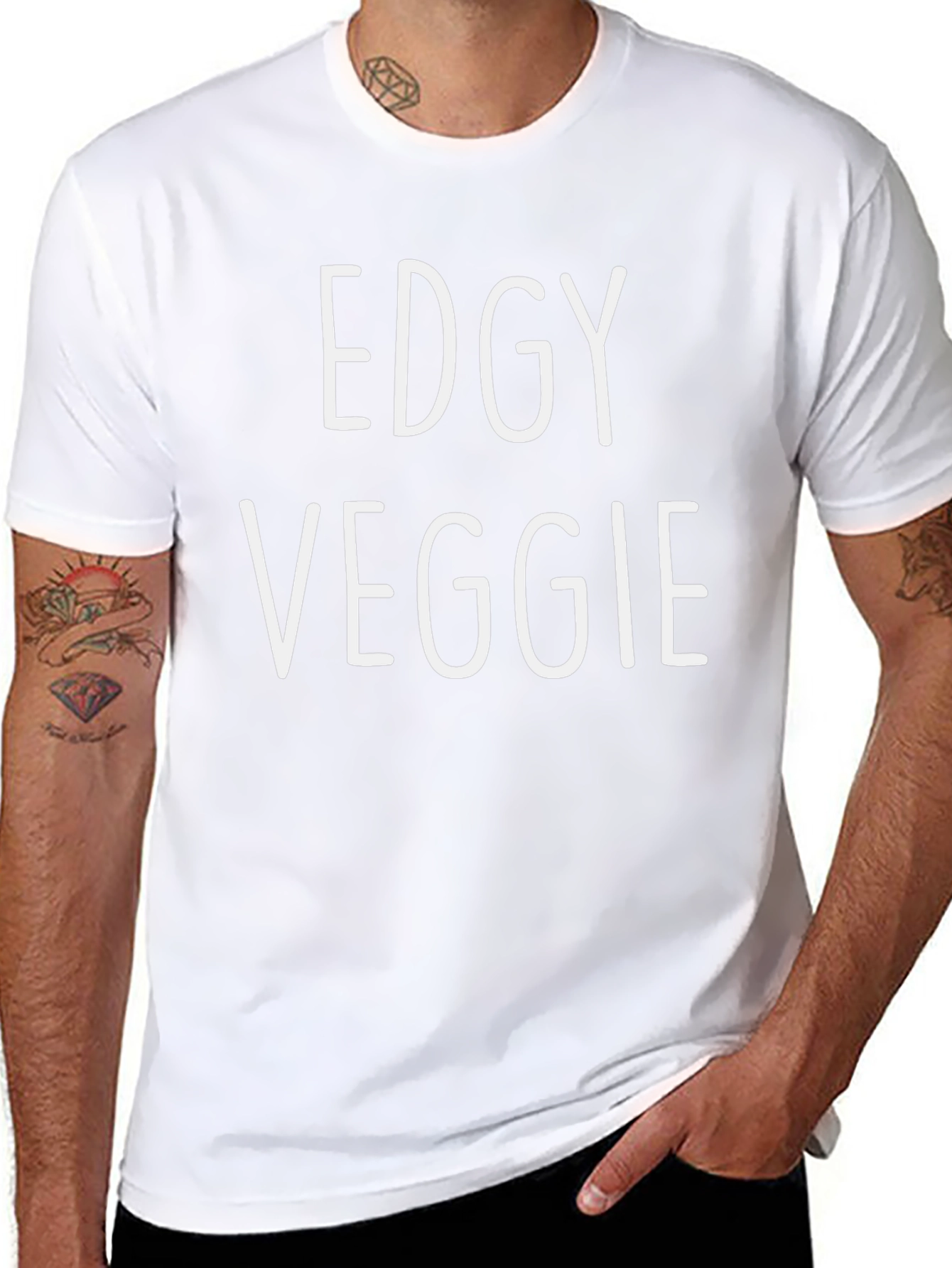 Edgy Veggie Graphic Tee - Black T-Shirt