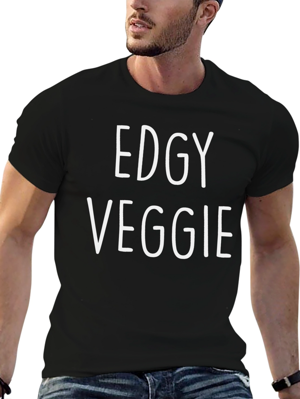 Edgy Veggie Graphic Tee - Black T-Shirt