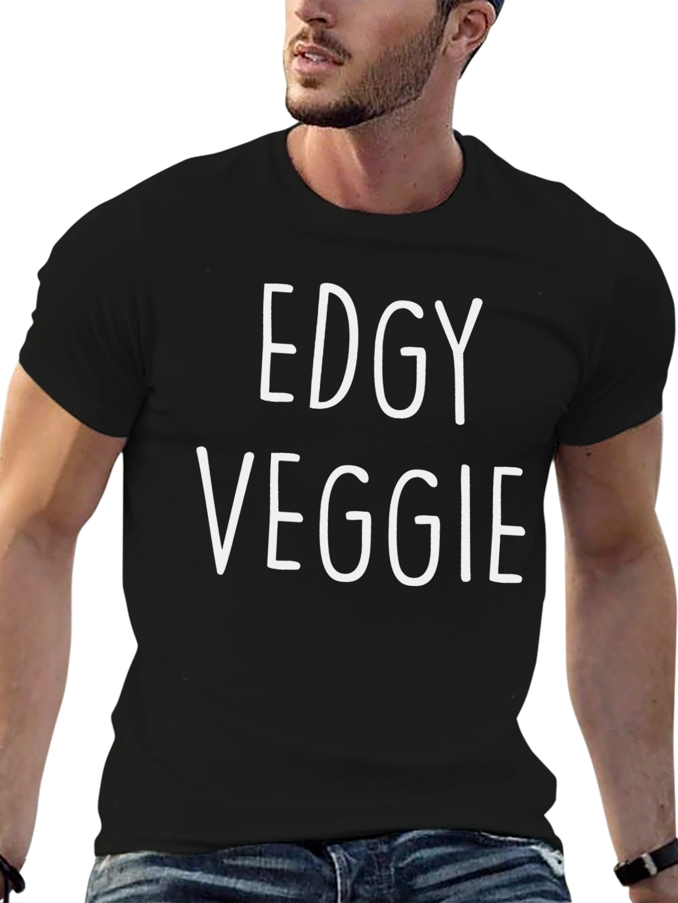Edgy Veggie Graphic Tee - Black T-Shirt