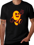 Happy Potato Cartoon Black T-Shirt