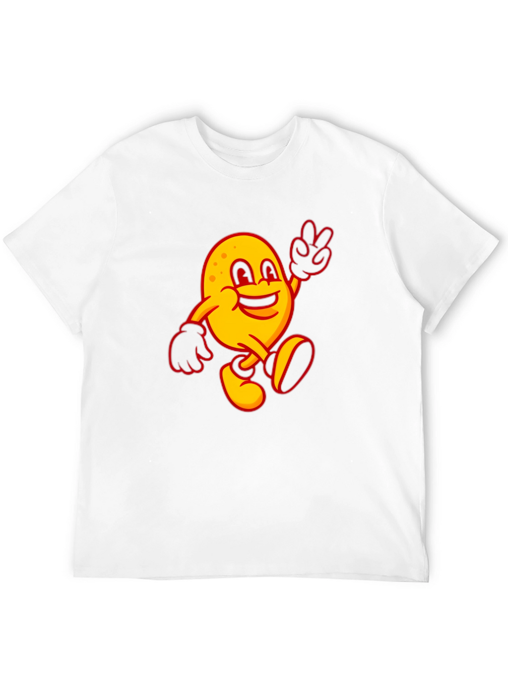 Happy Potato Cartoon Black T-Shirt