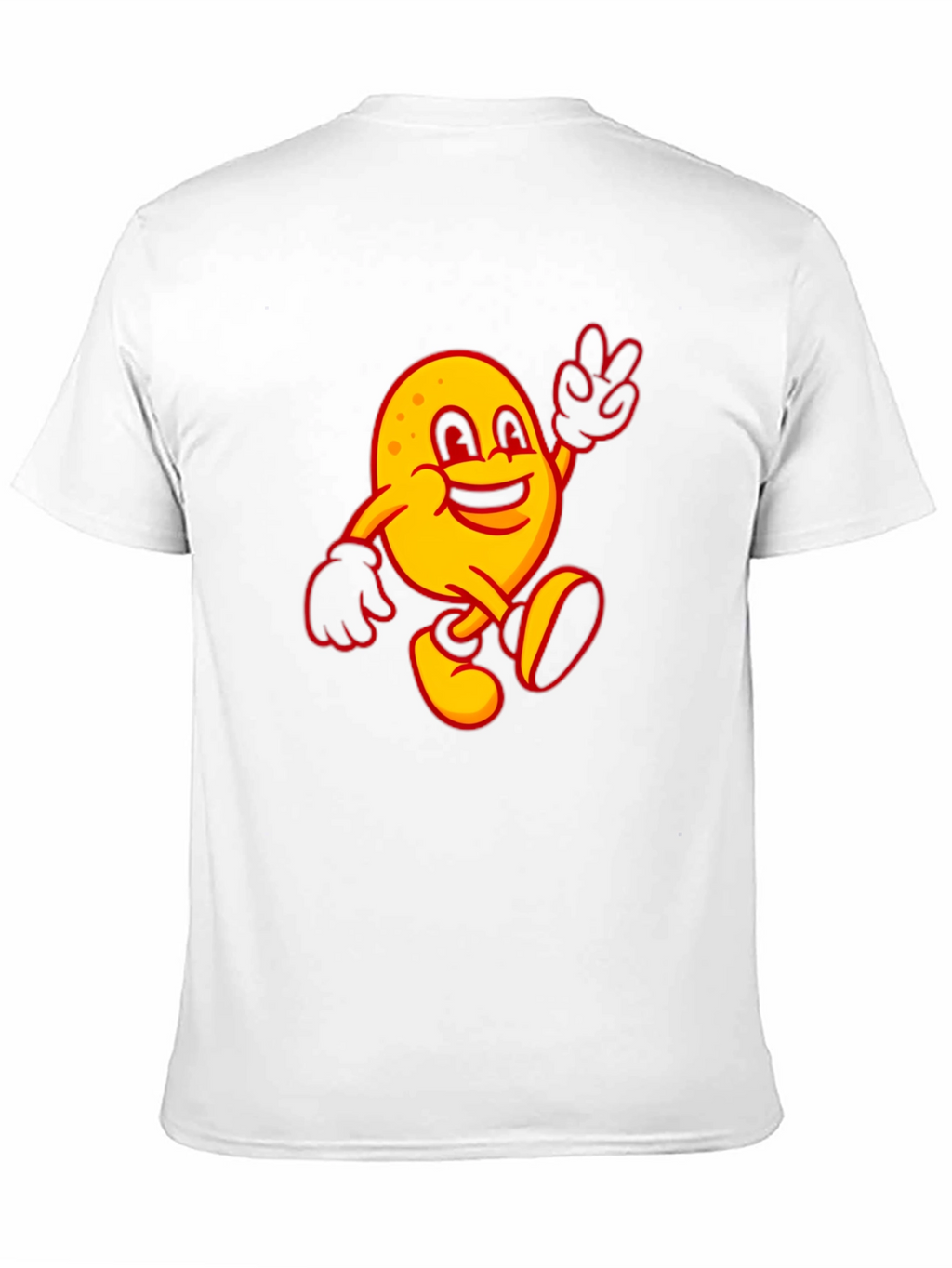 Happy Potato Cartoon Black T-Shirt