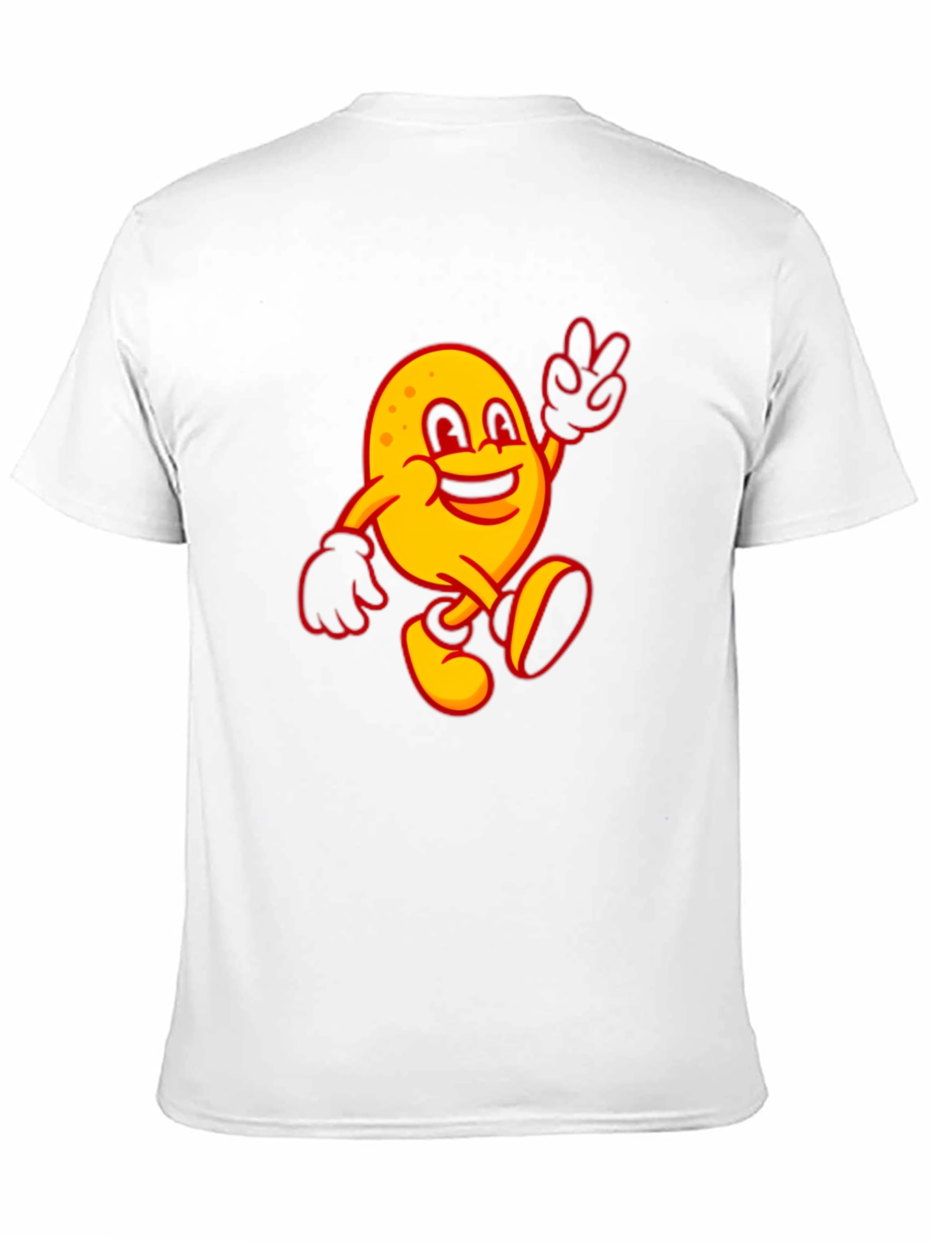Happy Potato Cartoon Black T-Shirt