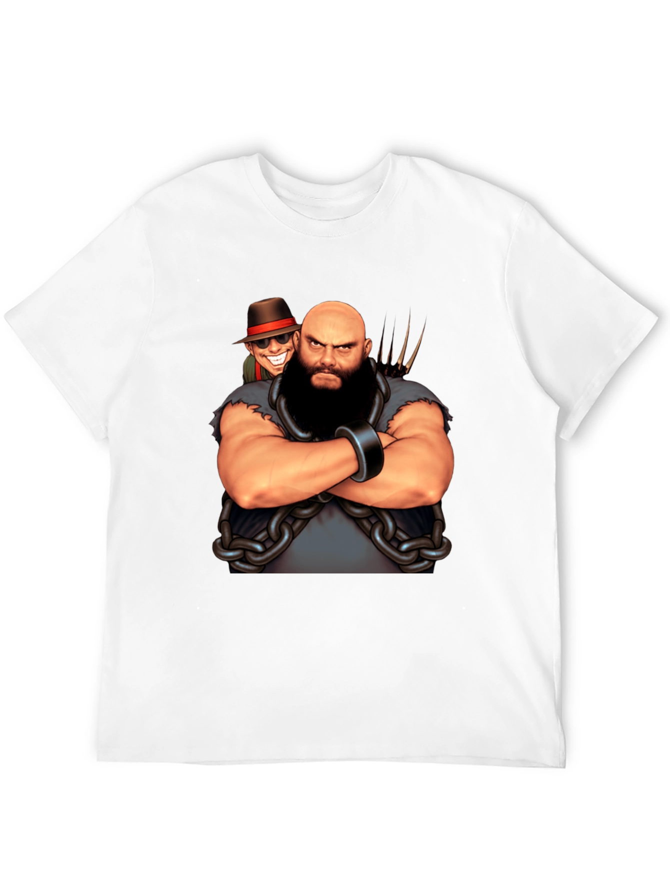 Black T-Shirt with Cartoon Villain Graphic