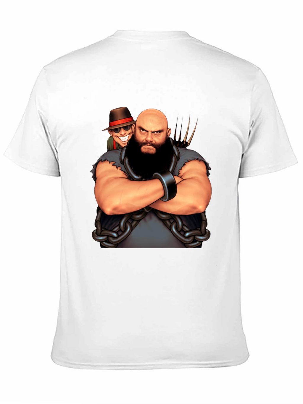 Black T-Shirt with Cartoon Villain Graphic