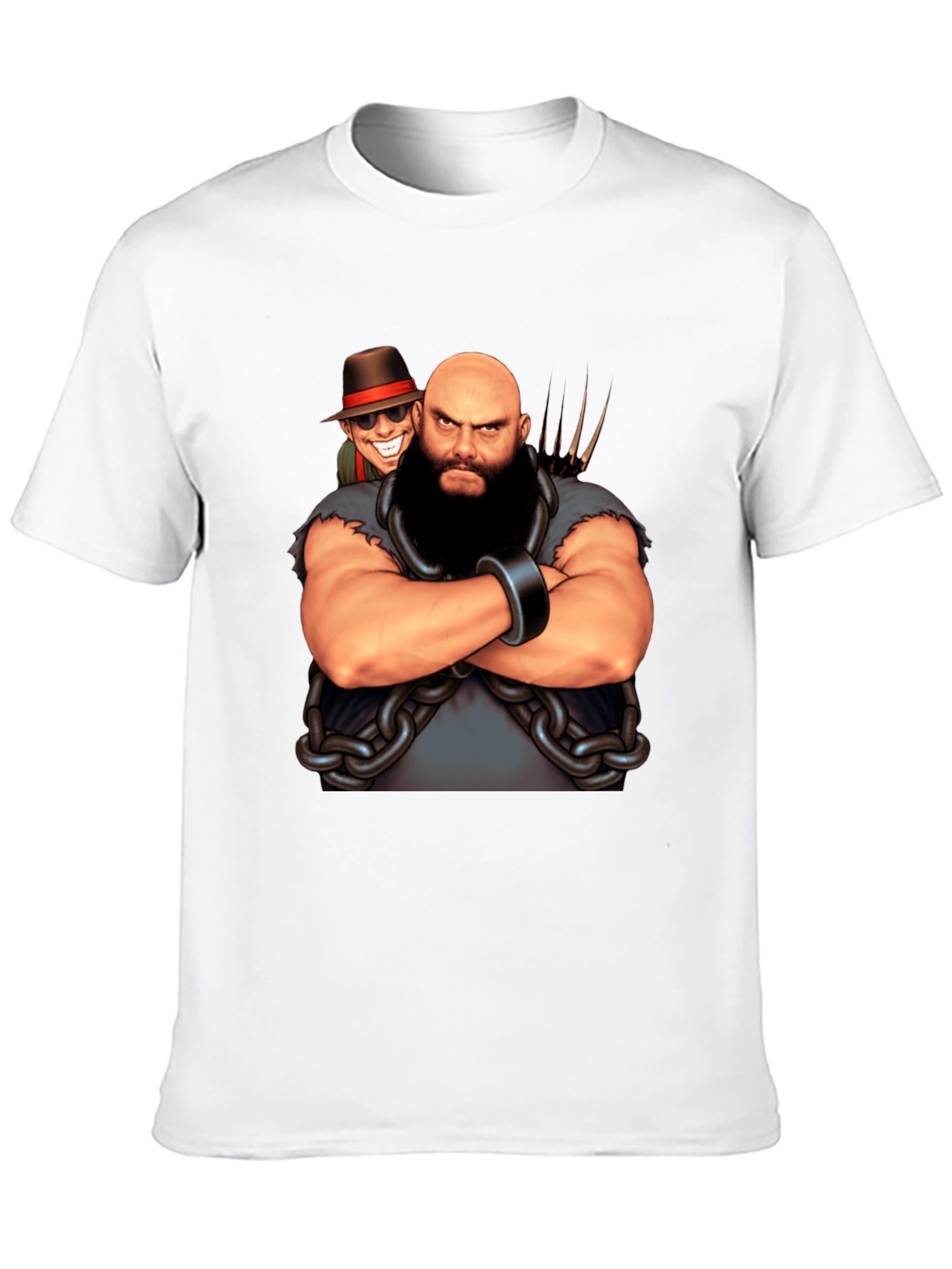 Black T-Shirt with Cartoon Villain Graphic