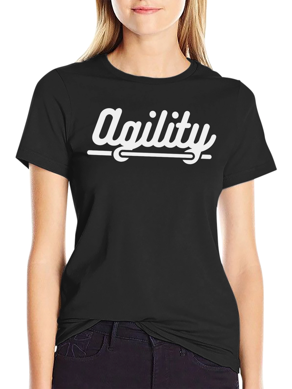 Agility Graphic Tee - Black Cotton T-Shirt