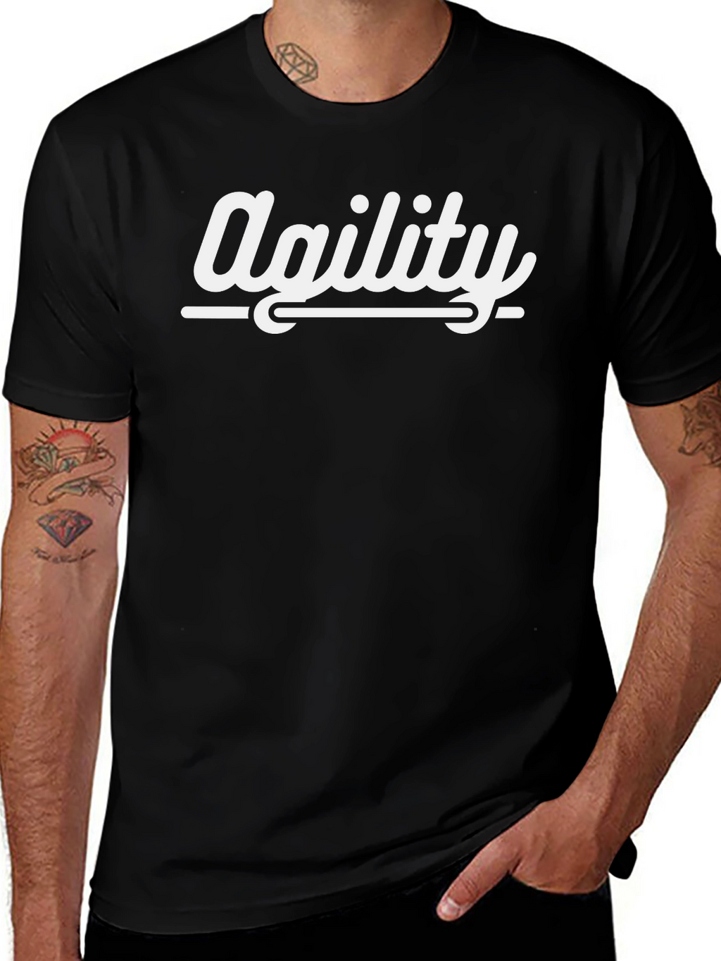 Agility Graphic Tee - Black Cotton T-Shirt