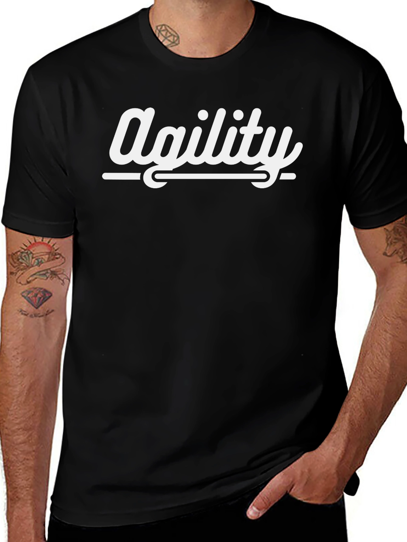 Agility Graphic Tee - Black Cotton T-Shirt