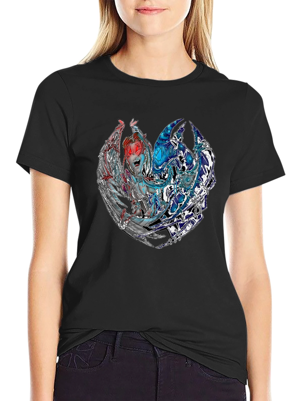 Fantasy Graphic Print Black T-Shirt