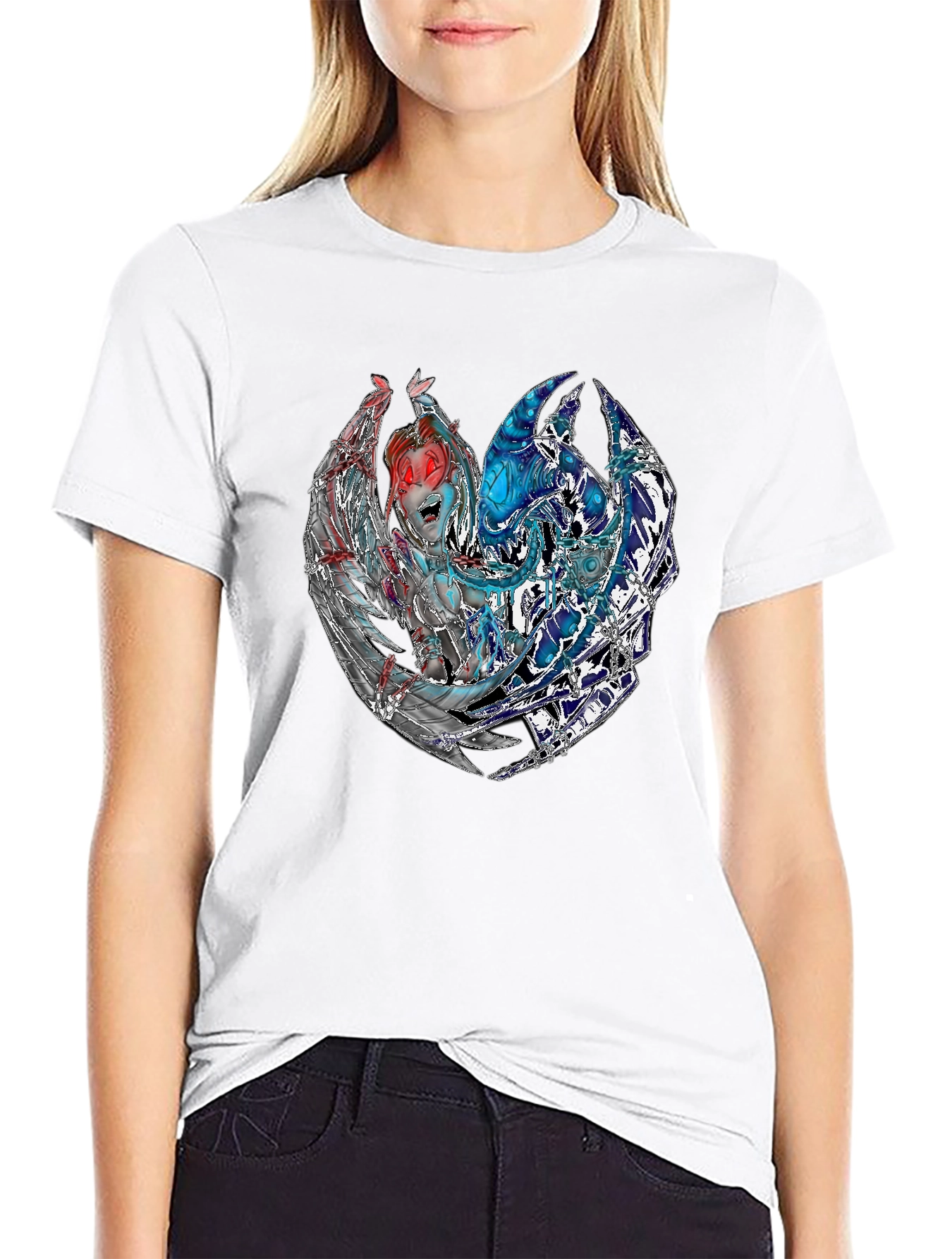Fantasy Graphic Print Black T-Shirt