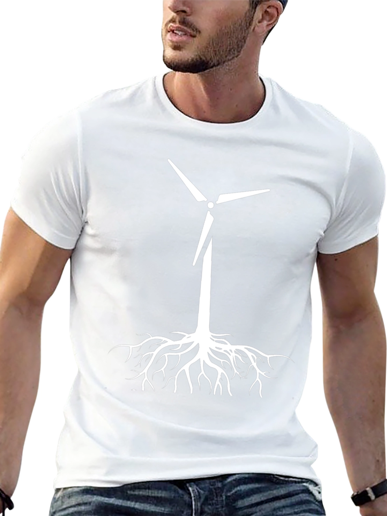 Eco-Friendly Wind Turbine Roots T-Shirt - Black