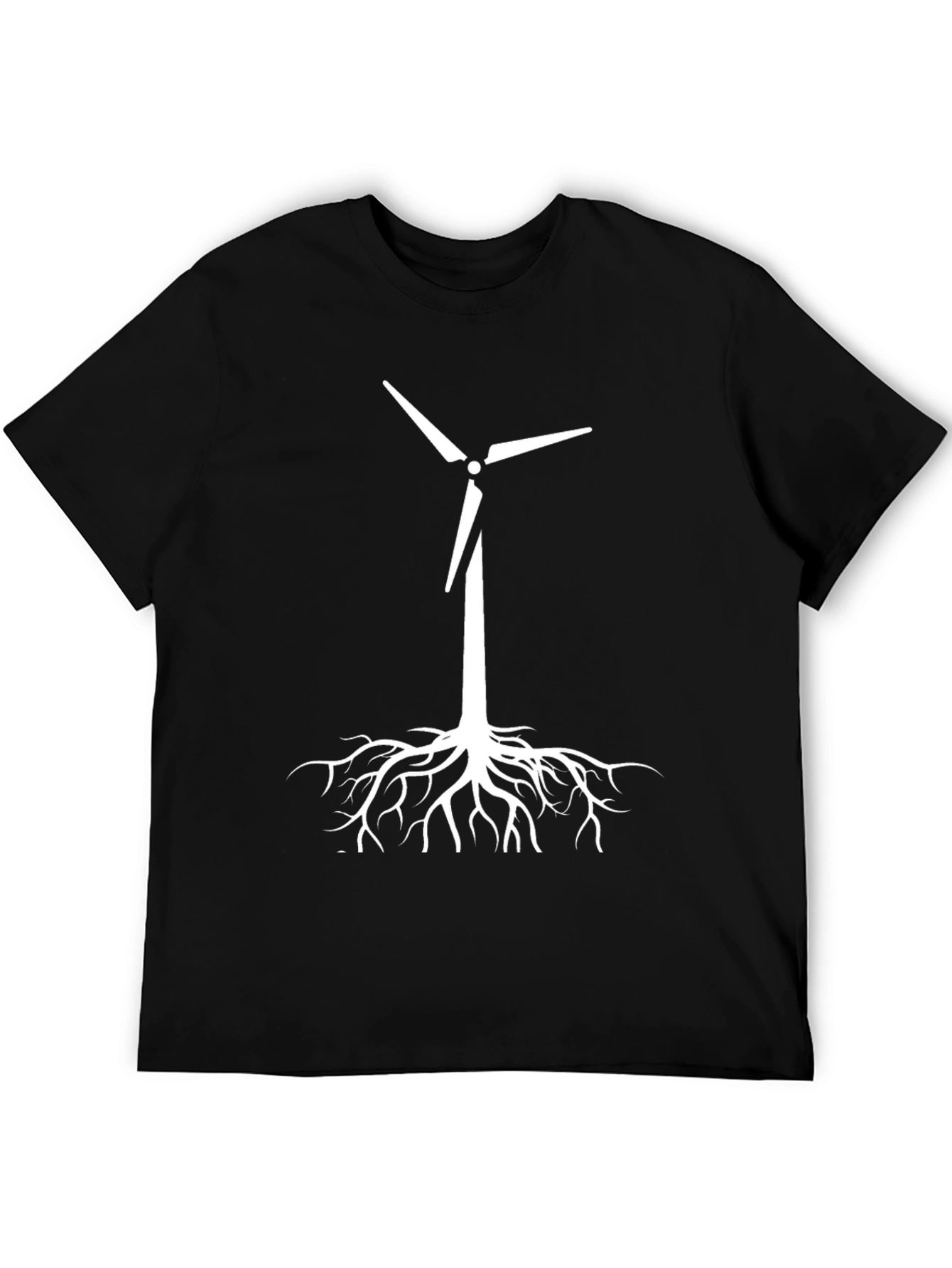 Eco-Friendly Wind Turbine Roots T-Shirt - Black