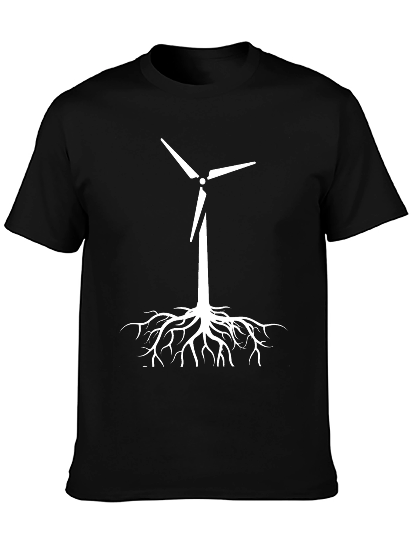 Eco-Friendly Wind Turbine Roots T-Shirt - Black