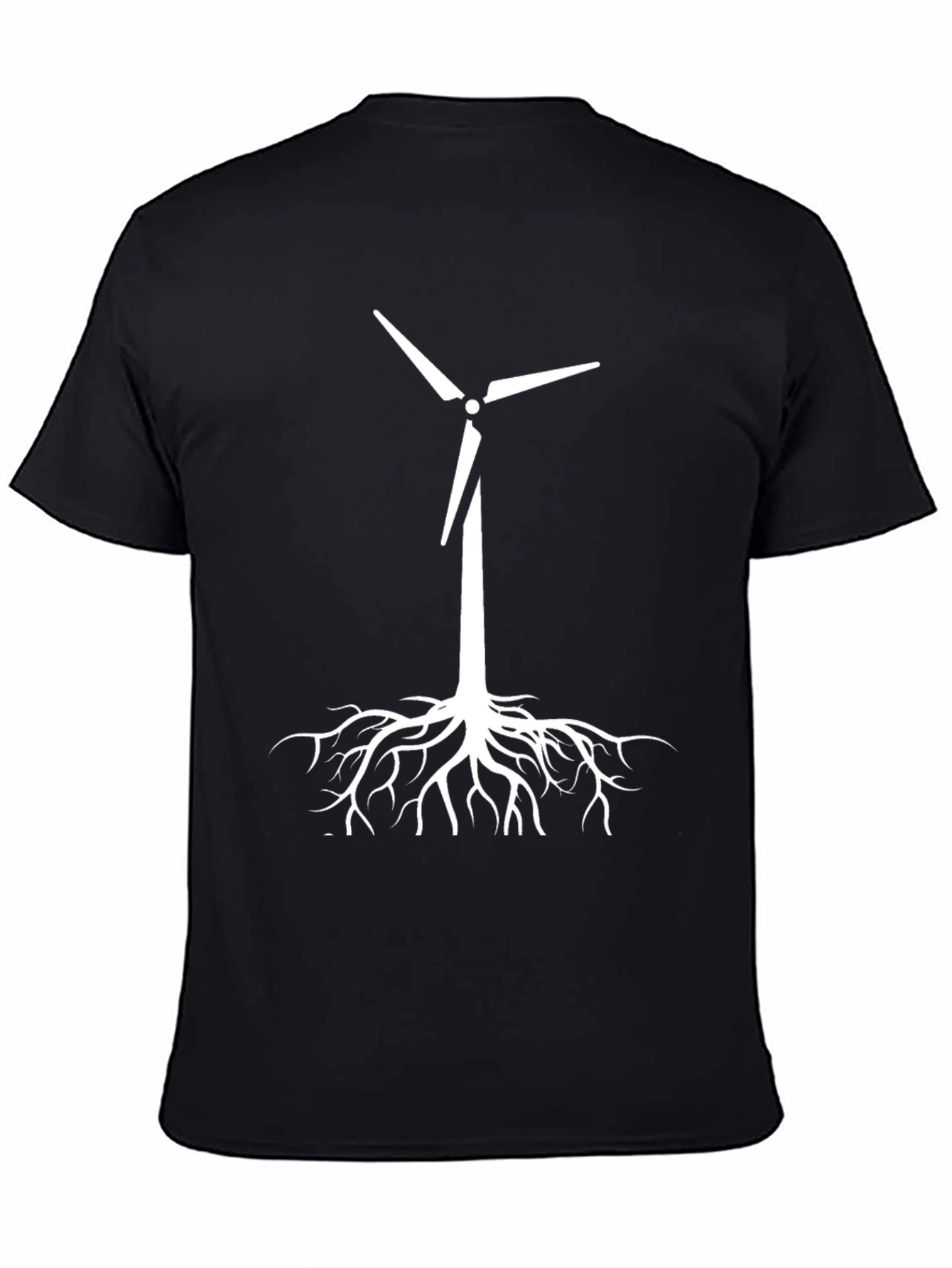 Eco-Friendly Wind Turbine Roots T-Shirt - Black