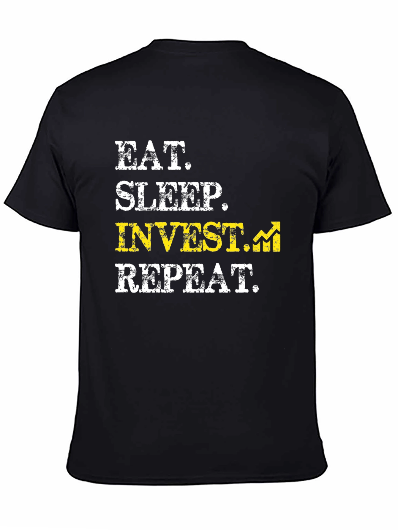 Eat Sleep Invest Repeat Black Graphic Tee